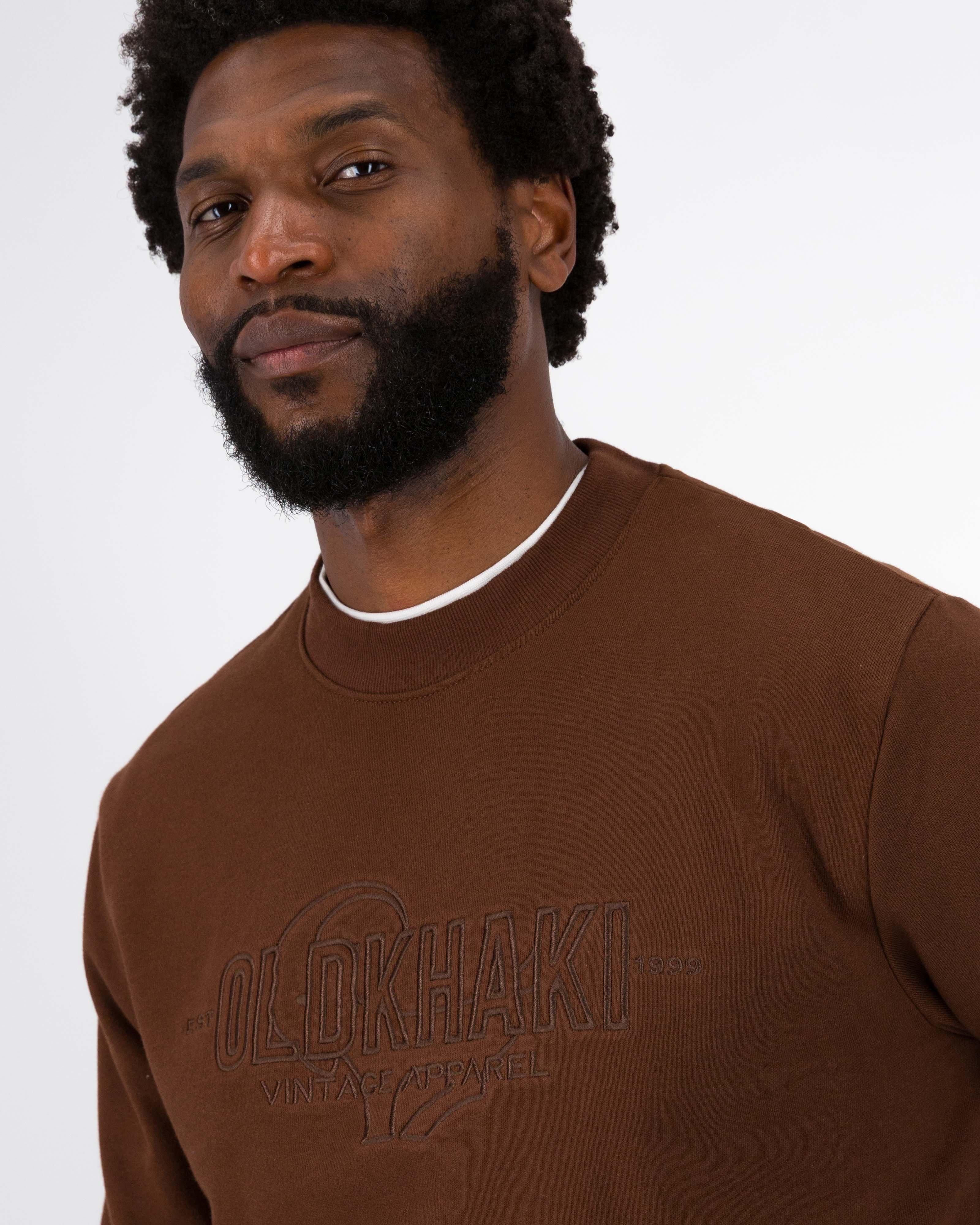 Old Khaki Men’s Braydie Crew Neck Sweat Top -  Chocolate