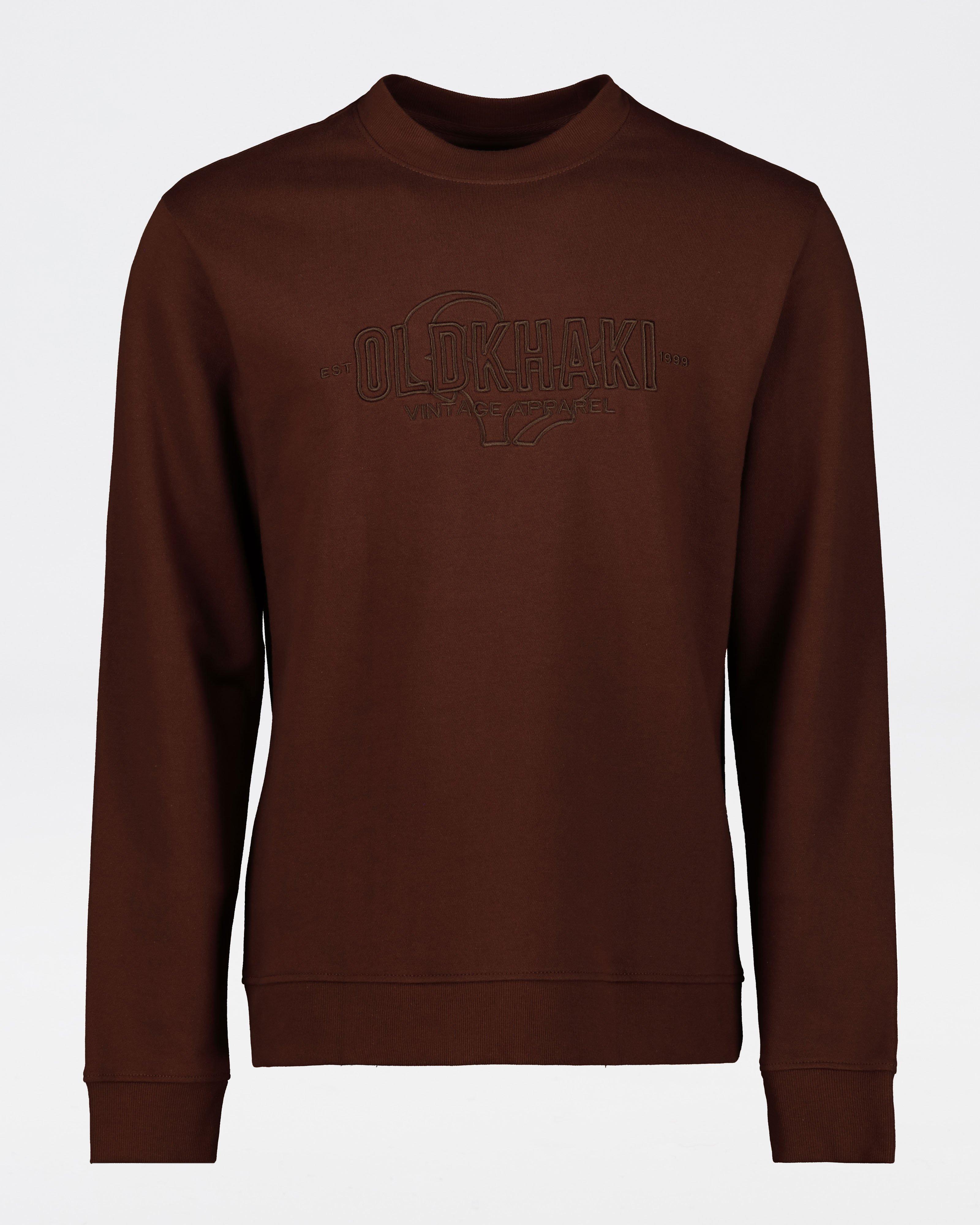Old Khaki Men’s Braydie Crew Neck Sweat Top -  Chocolate