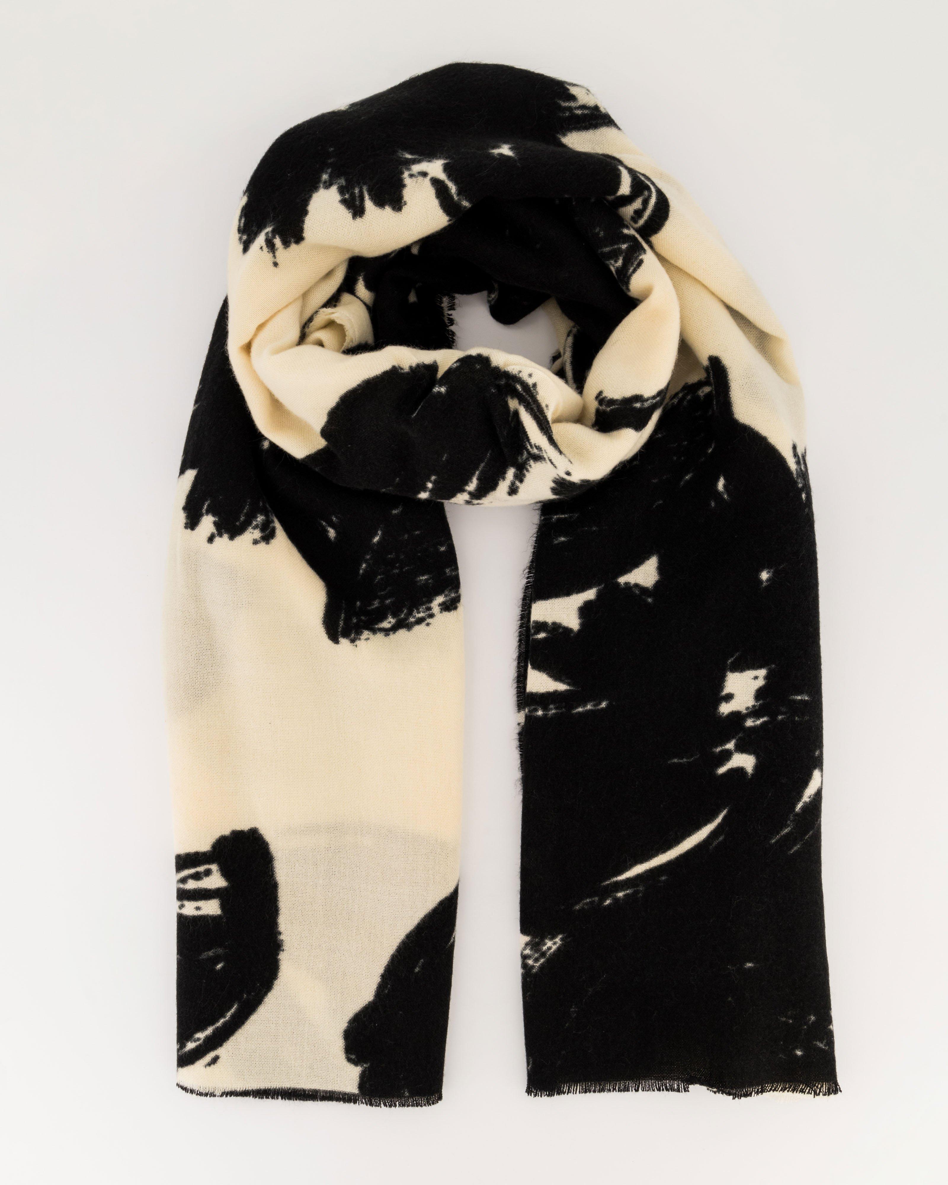 Emily Sketch Floral Scarf -  Black