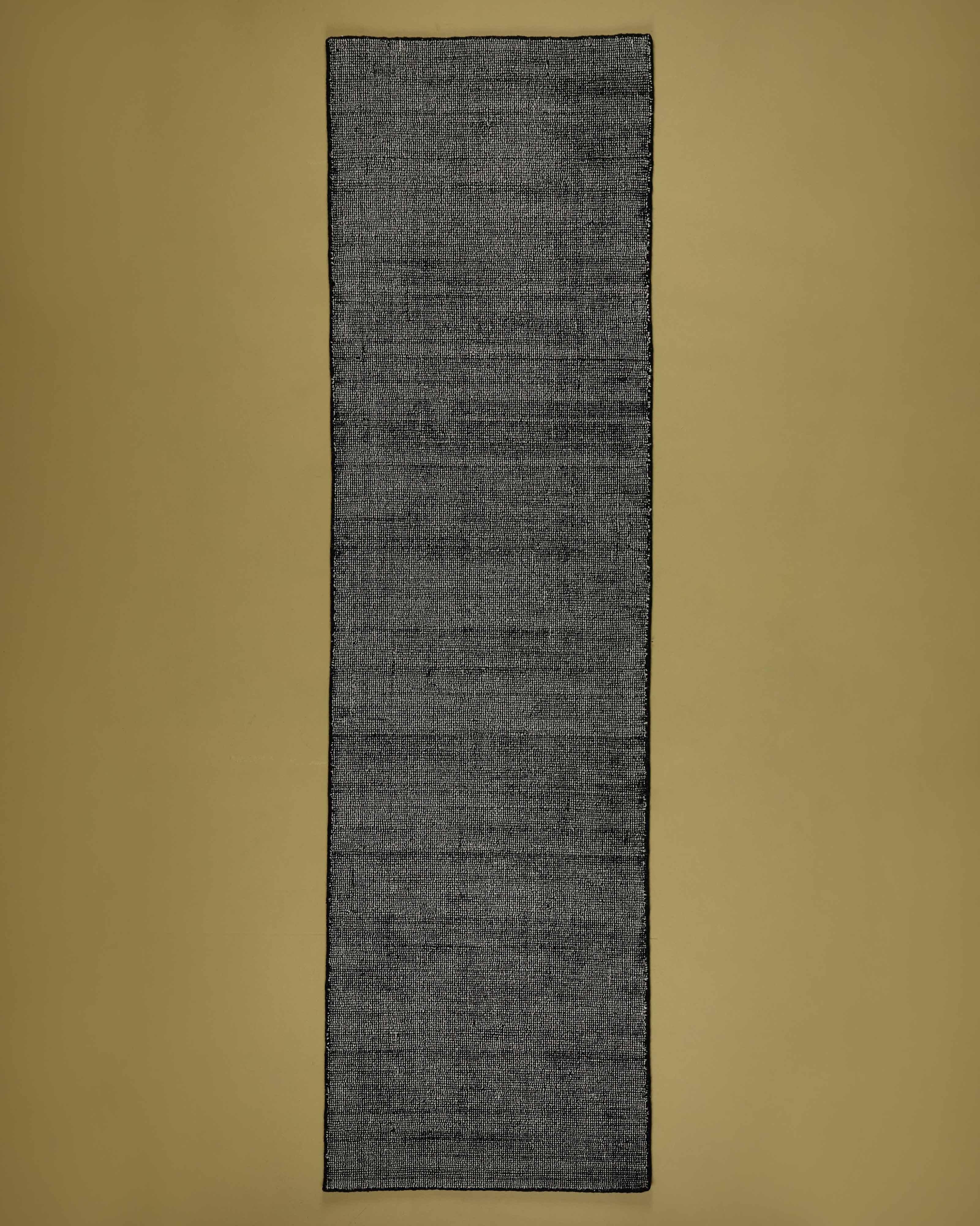 Kylie Colour Hand Loom Runner - 80cm x 300cm -  Black