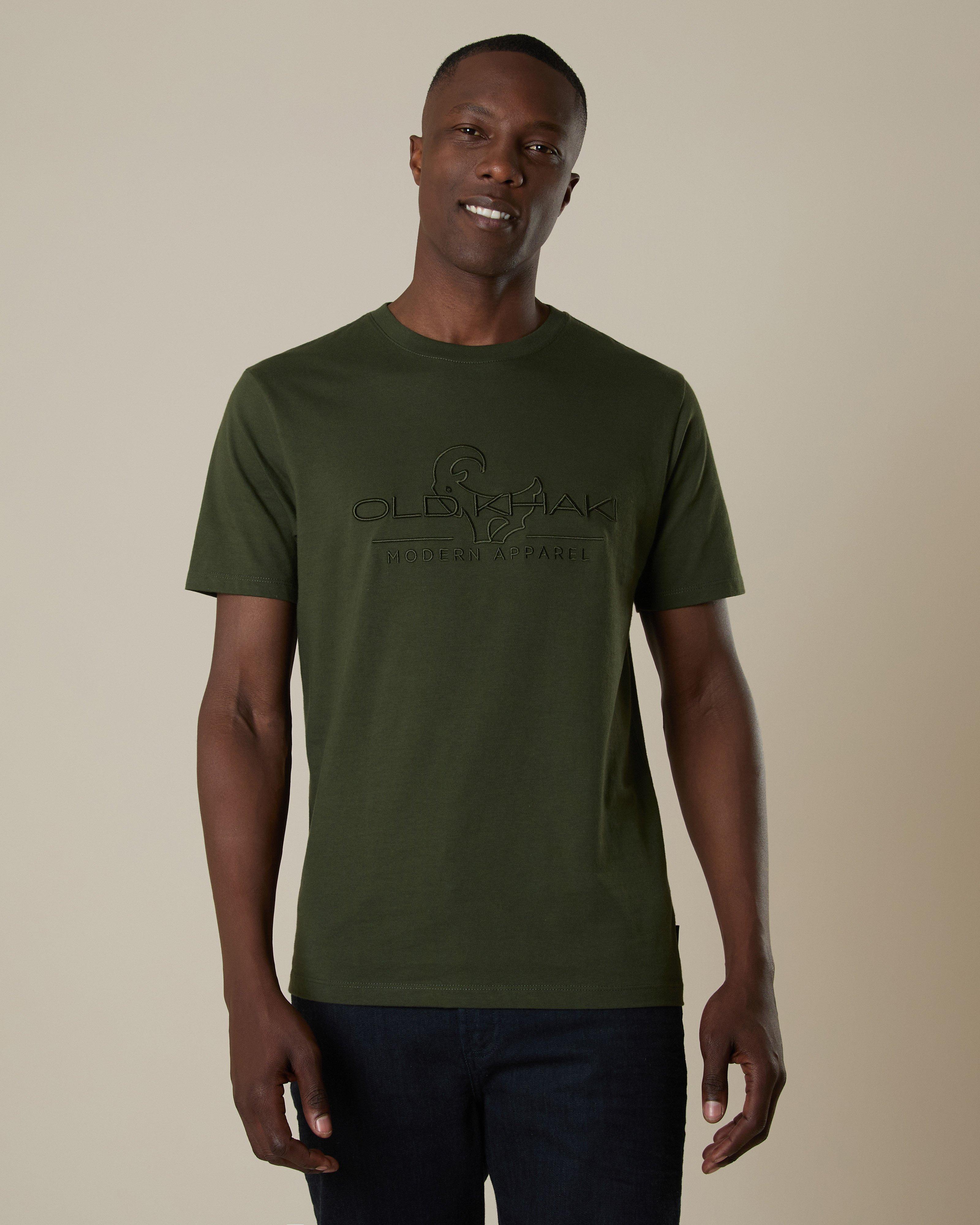 Old Khaki Men’s Sibongile Embroidery Crew T-shirt -  Olive