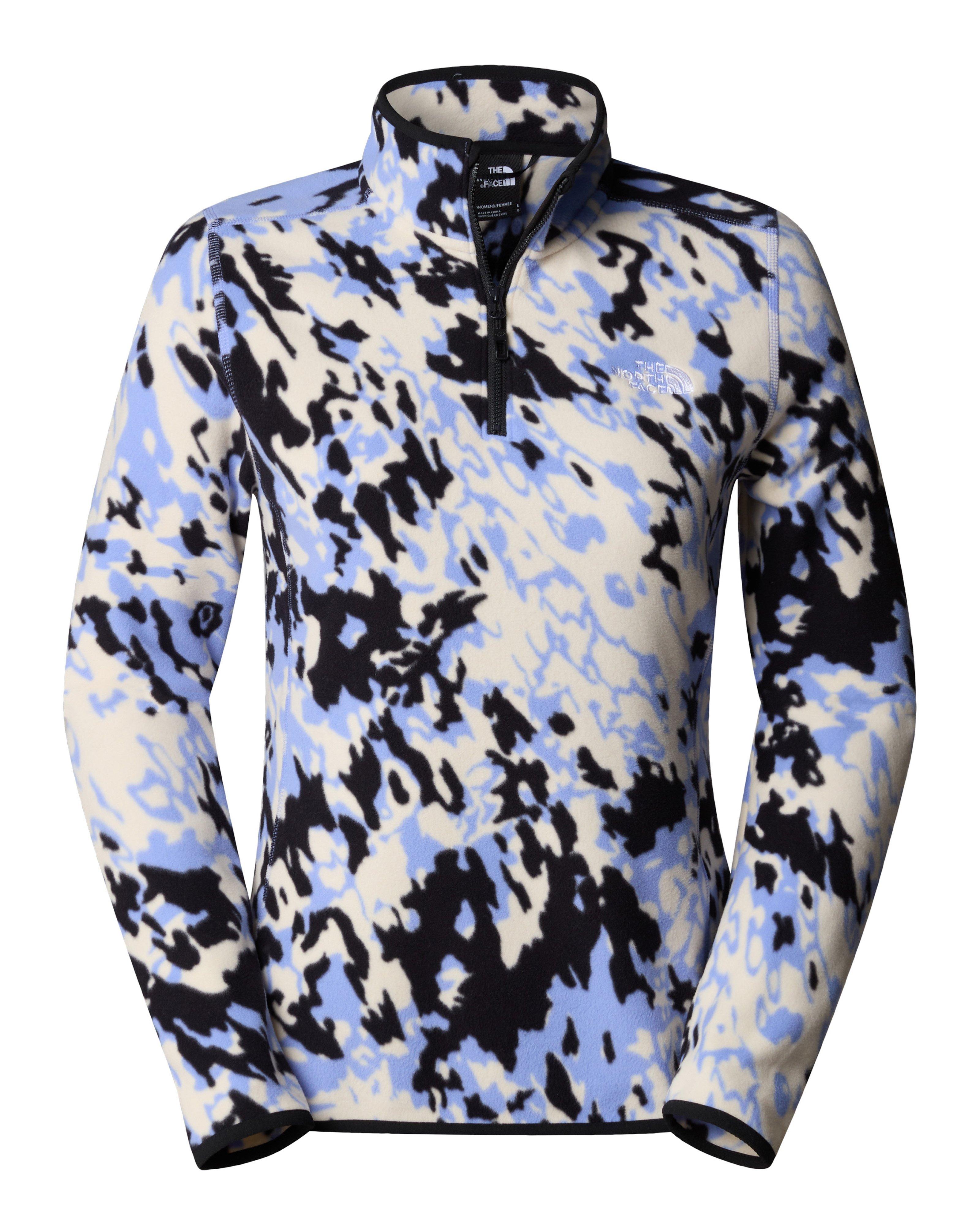The North Face Women's Glacier 100 Printed 1/4 Zip Fleece Jacket -  Blue