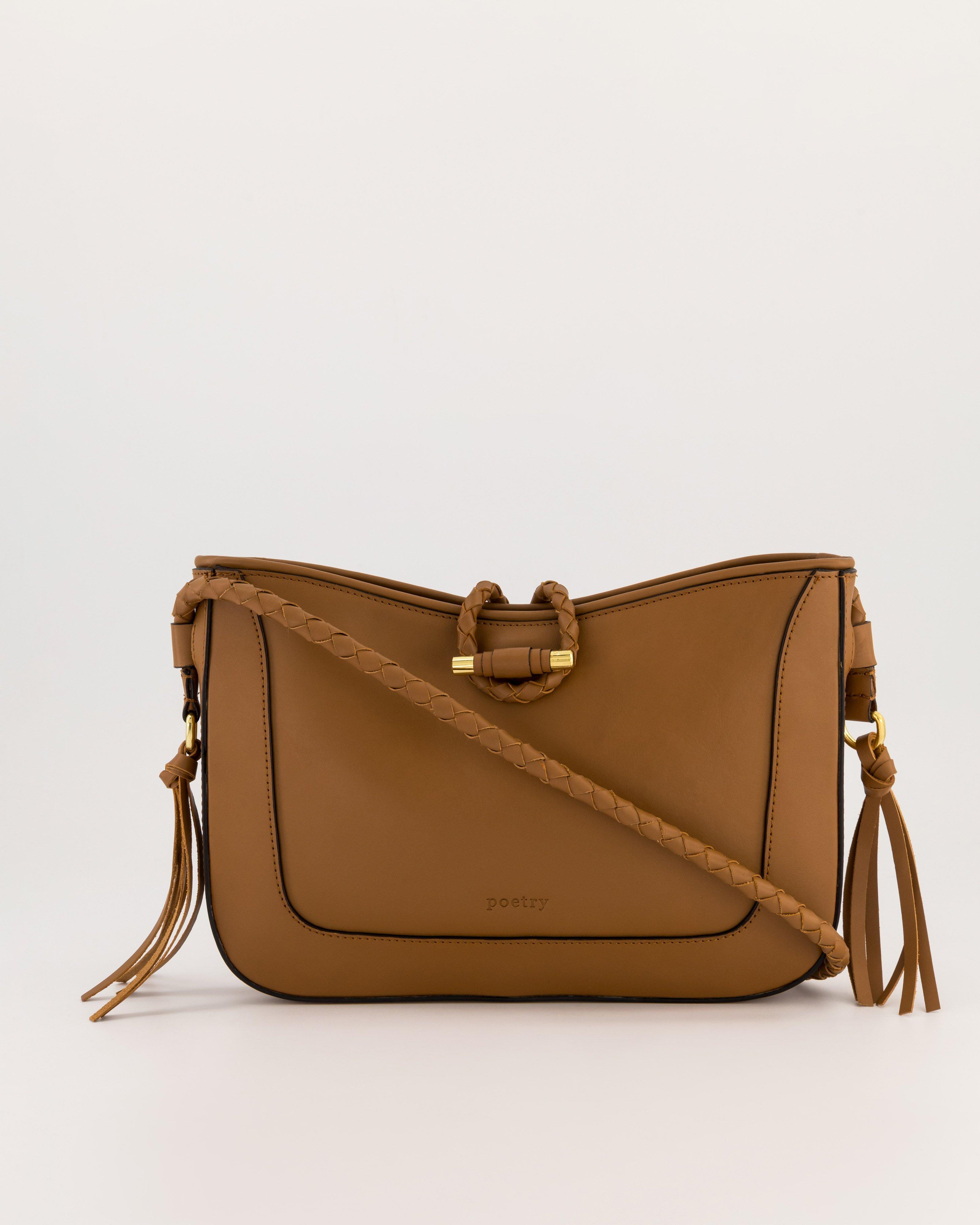 Faye Leather Shoulder Bag -  Tan