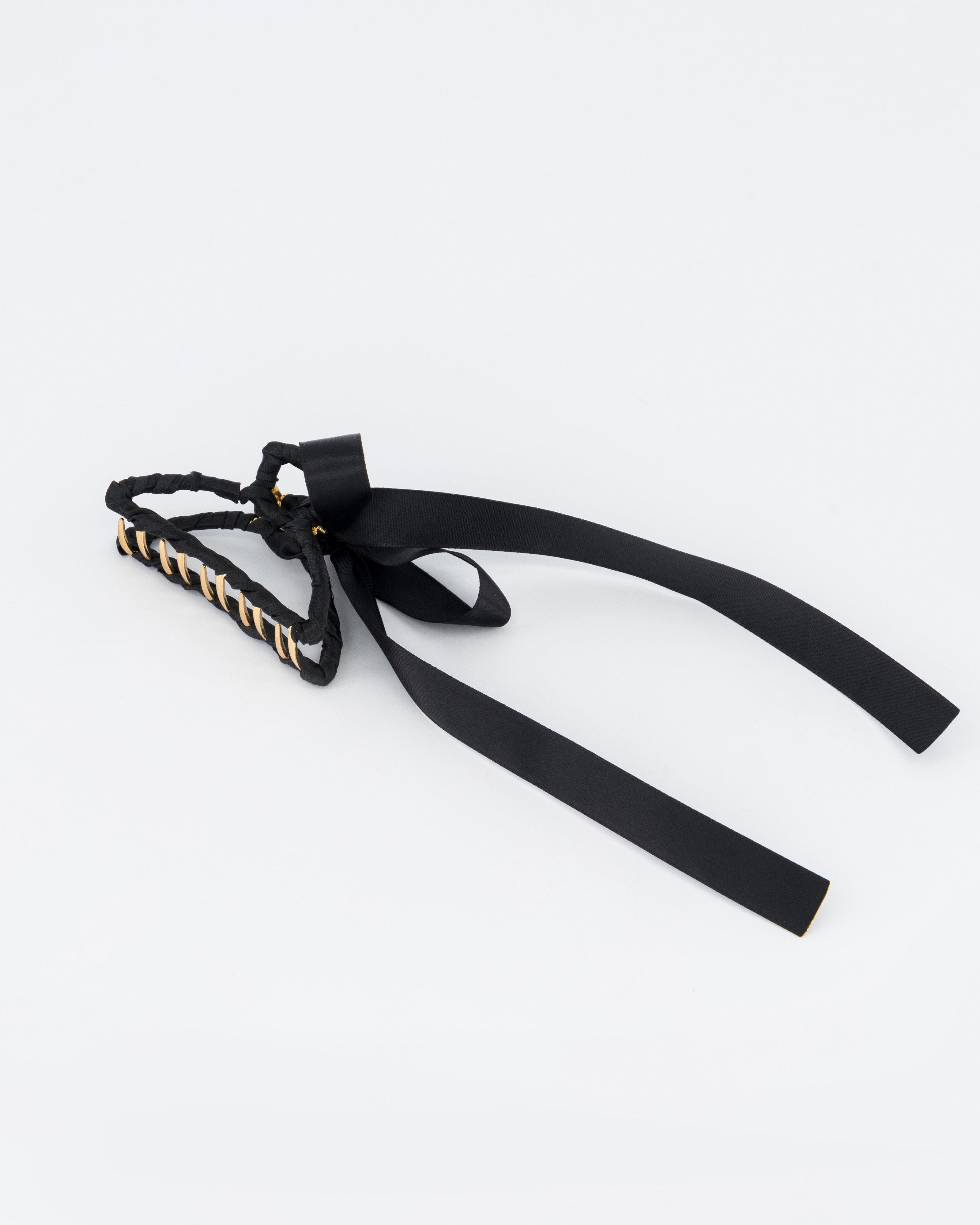 Fabric Wrapped Bulldog Clip -  Black