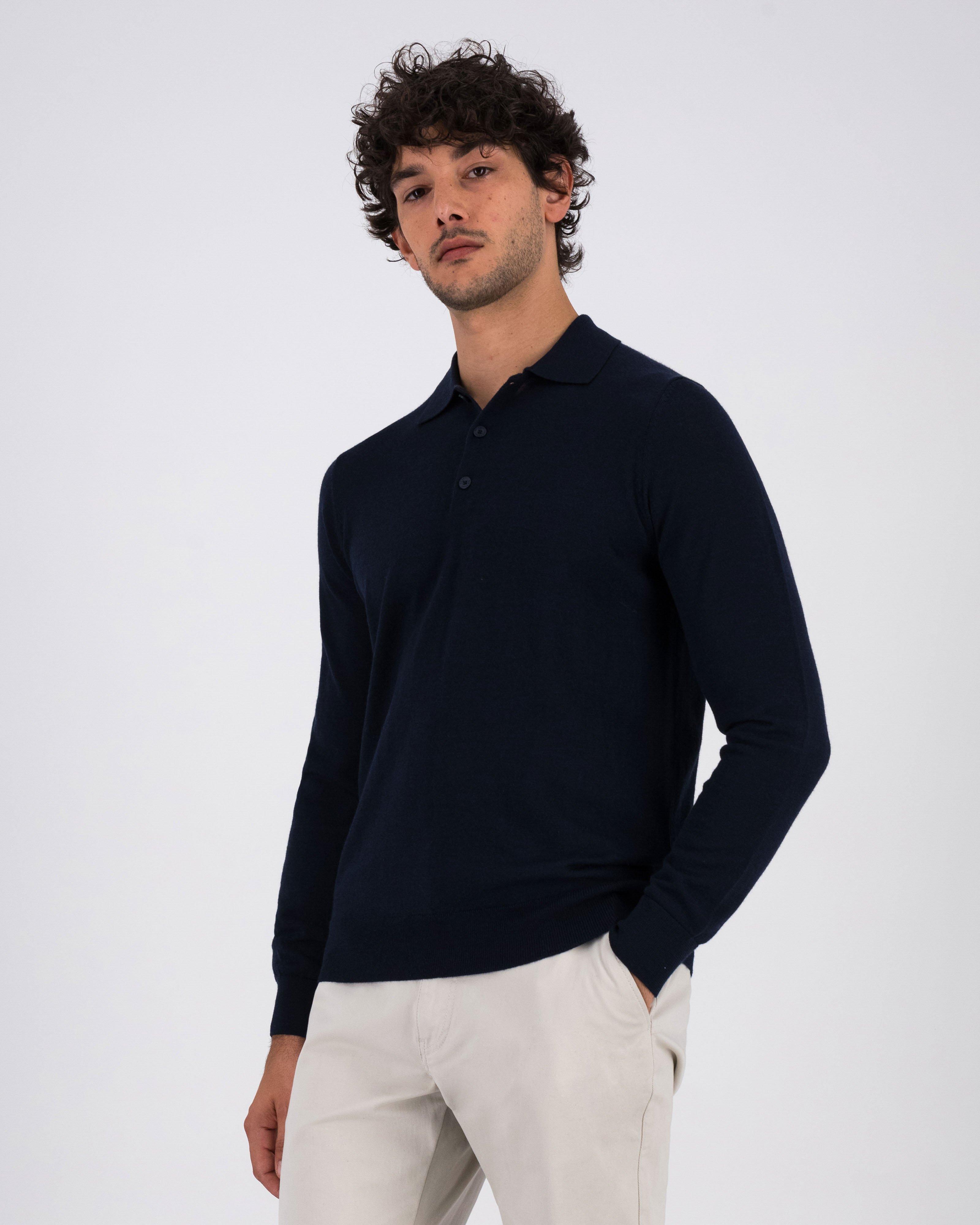 Men's Merino Pullover Knit -  Navy