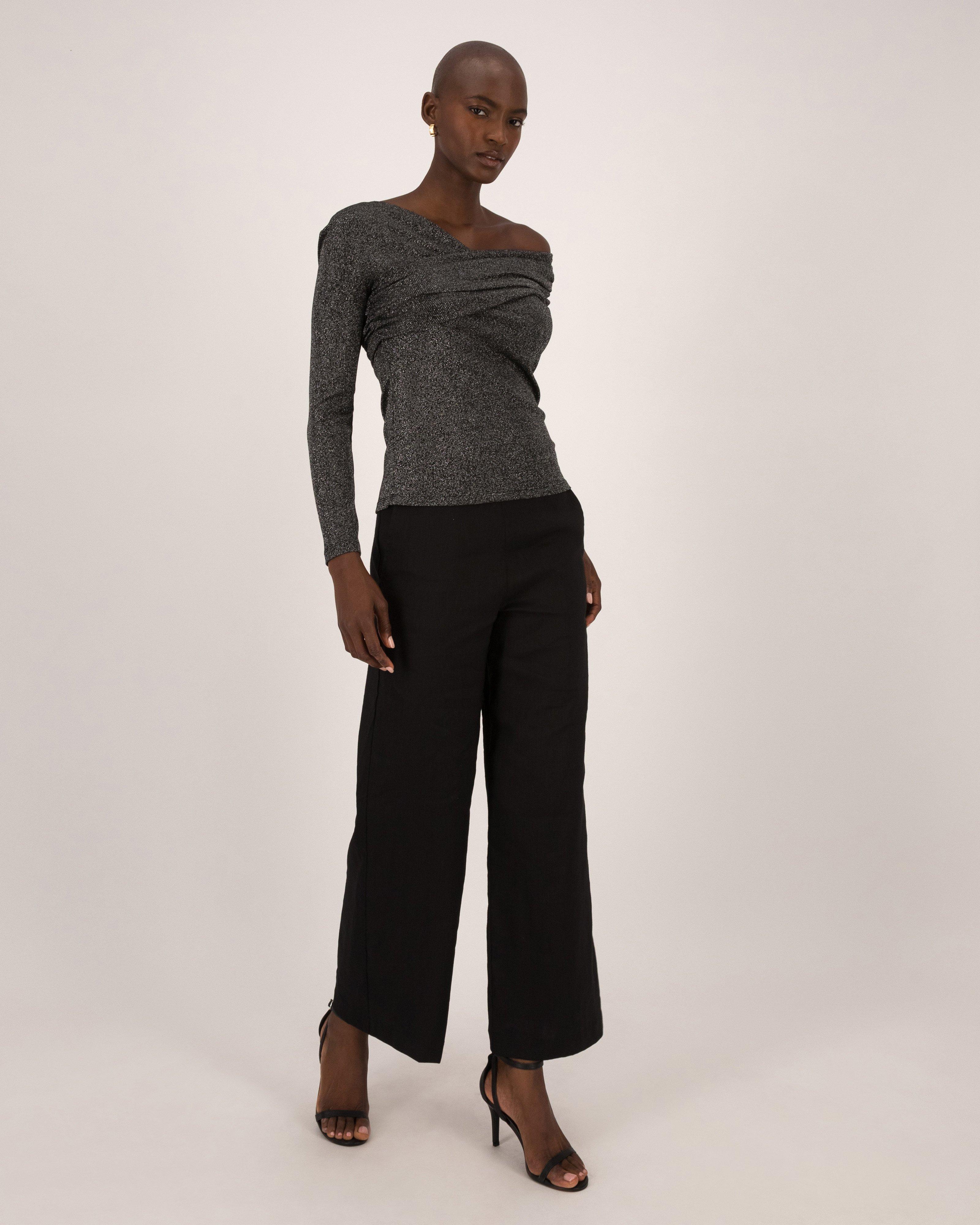 Zoe Lurex Top -  Charcoal