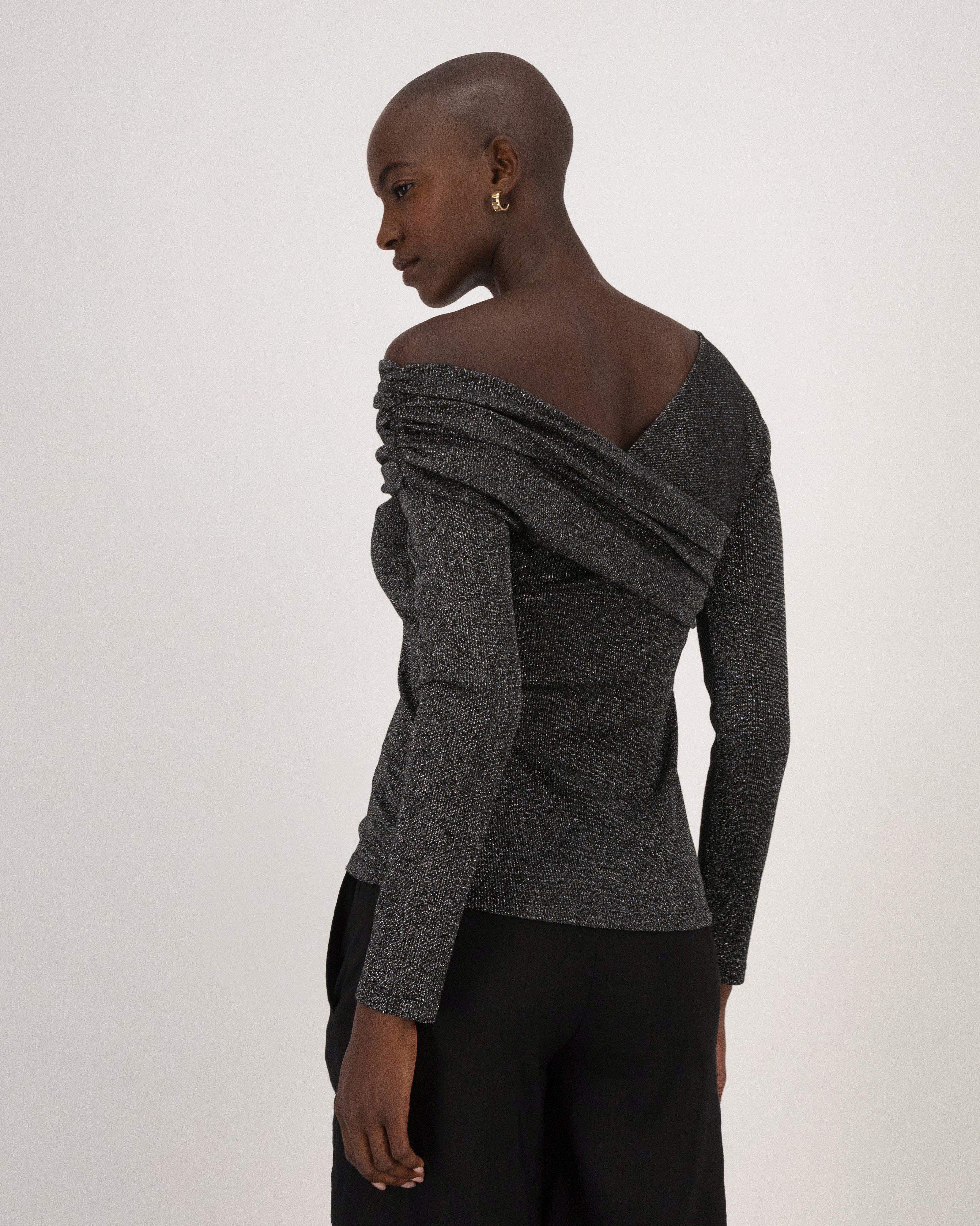 Zoe Lurex Top -  Charcoal