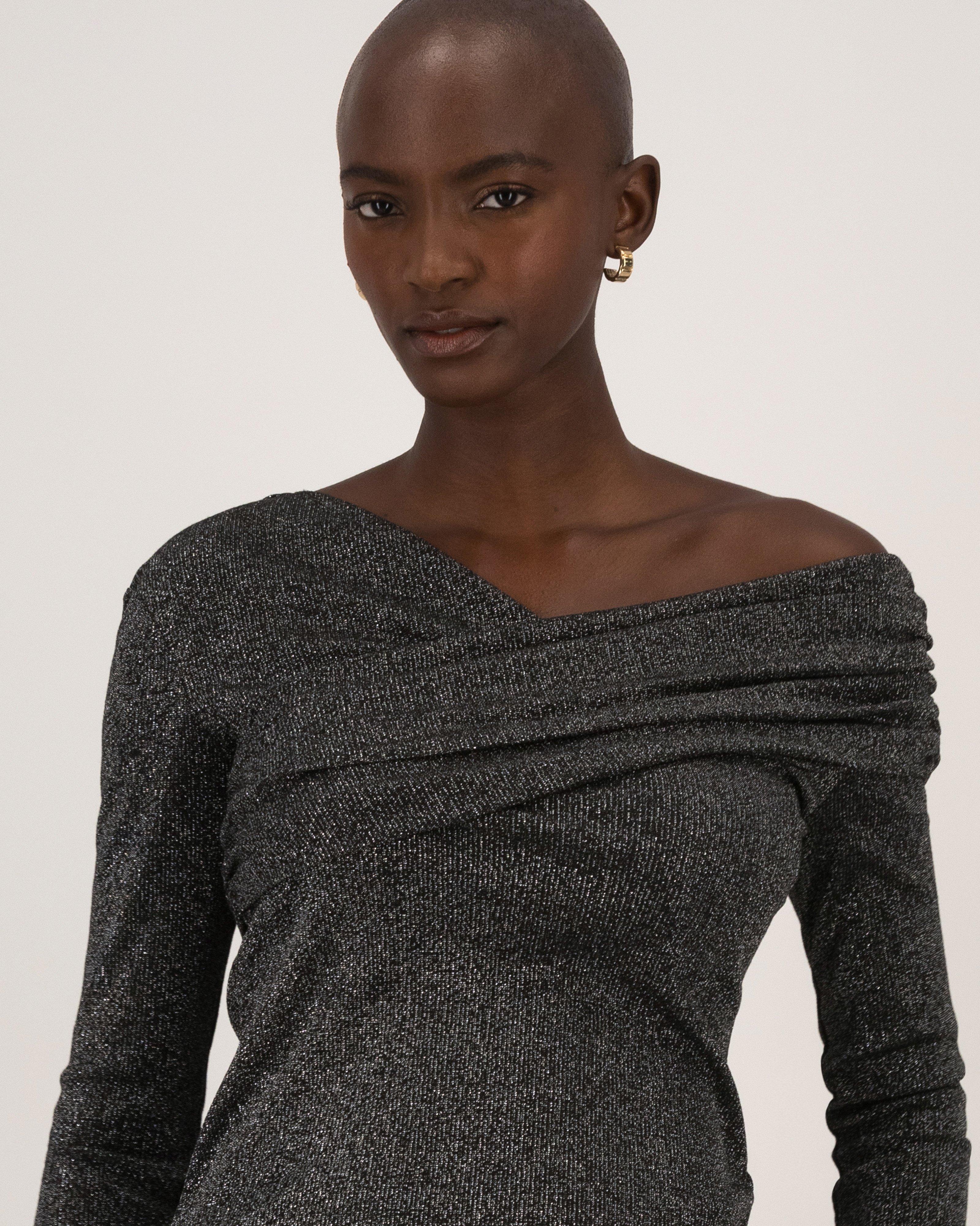 Zoe Lurex Top -  Charcoal