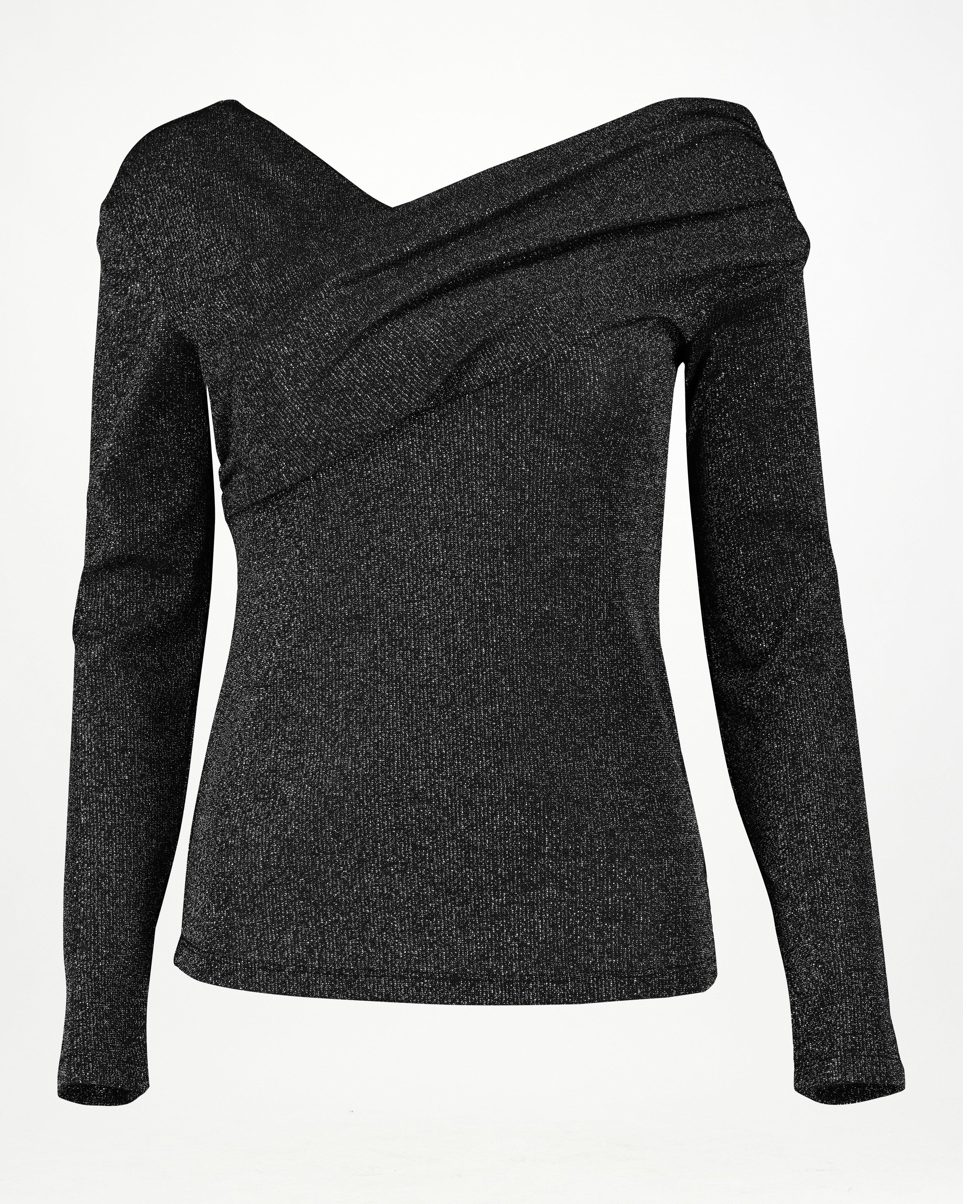 Zoe Lurex Top -  Charcoal