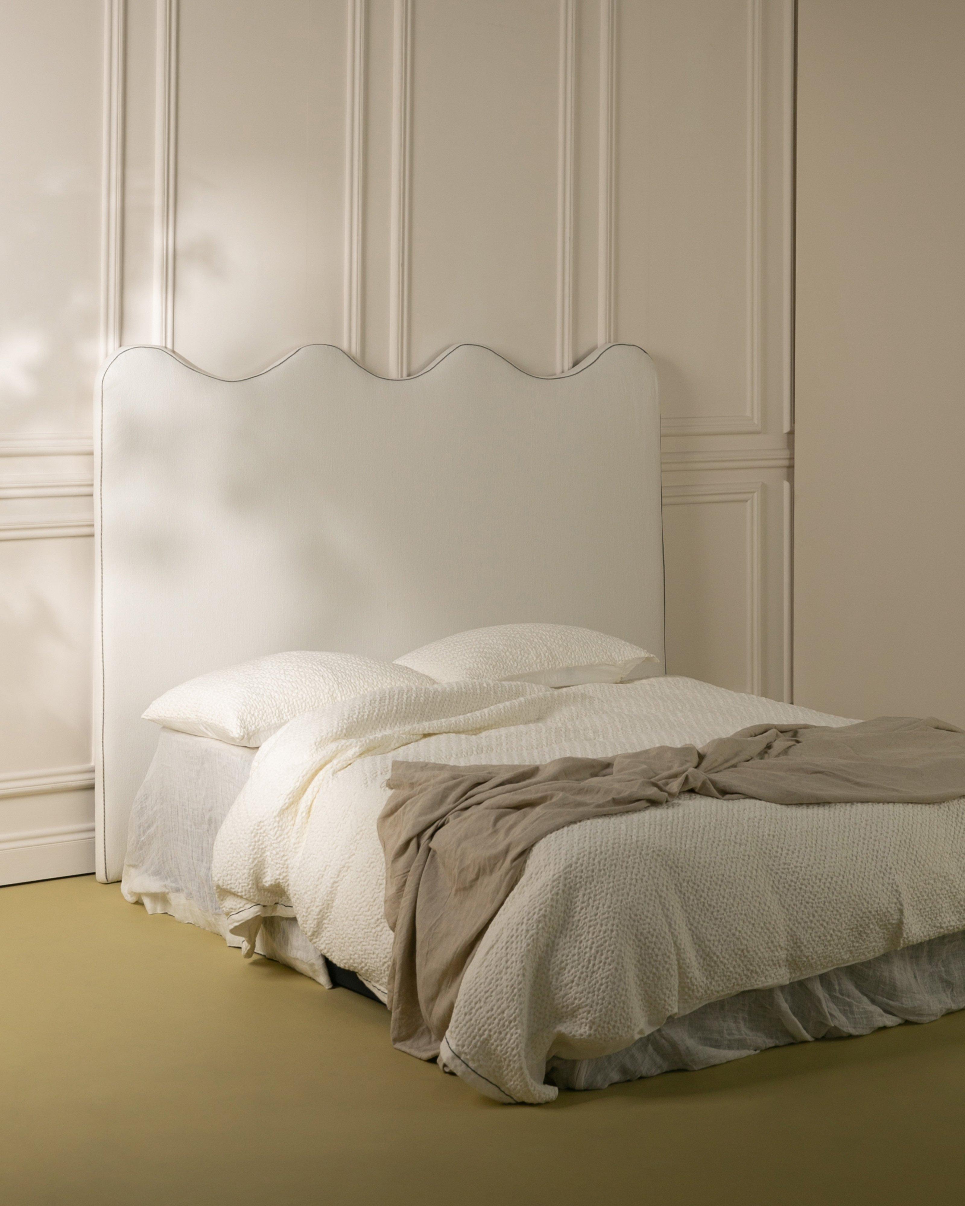 Riley Contrast King Headboard -  Milk