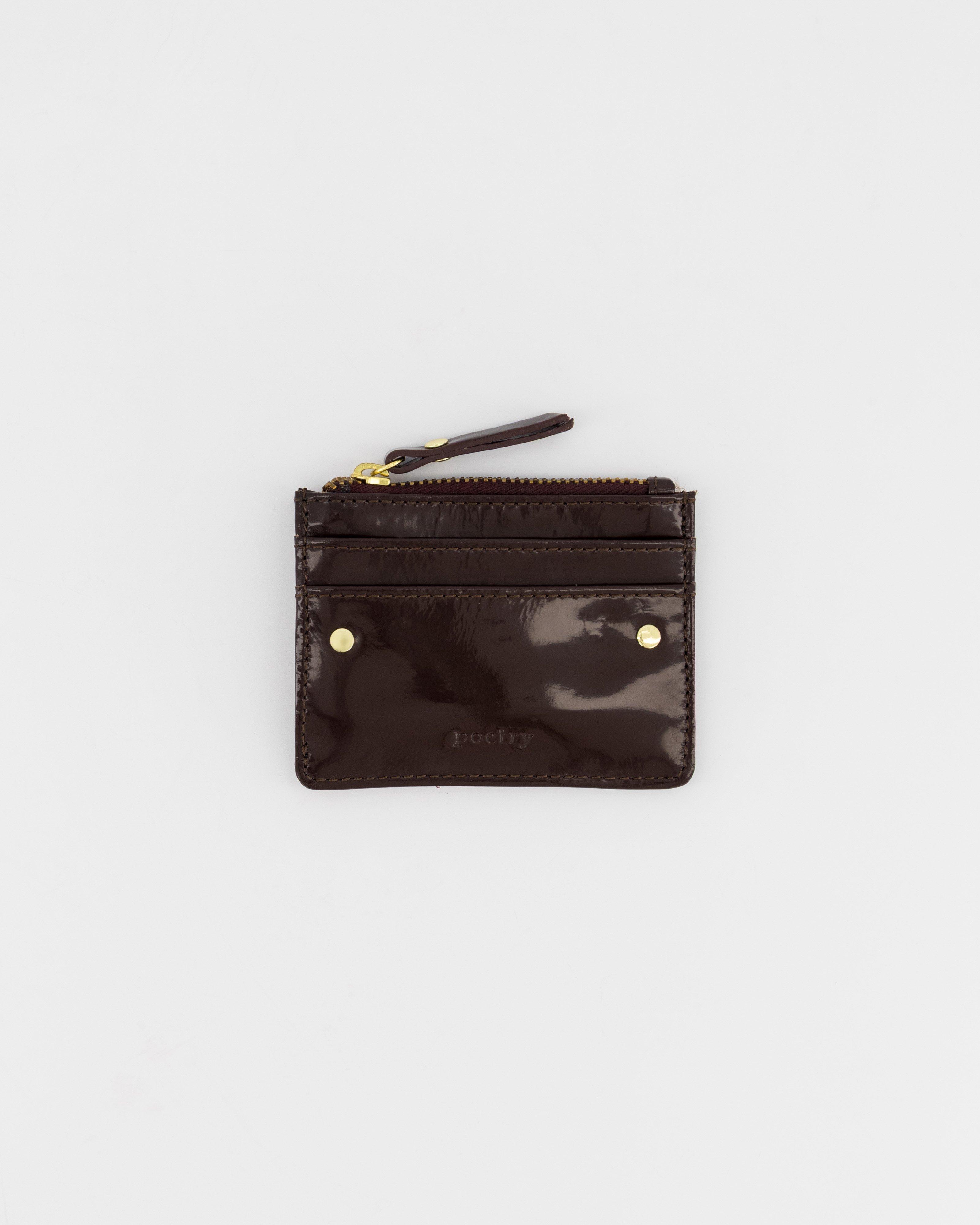 Payten Patent Leather Cardholder -  Burgundy