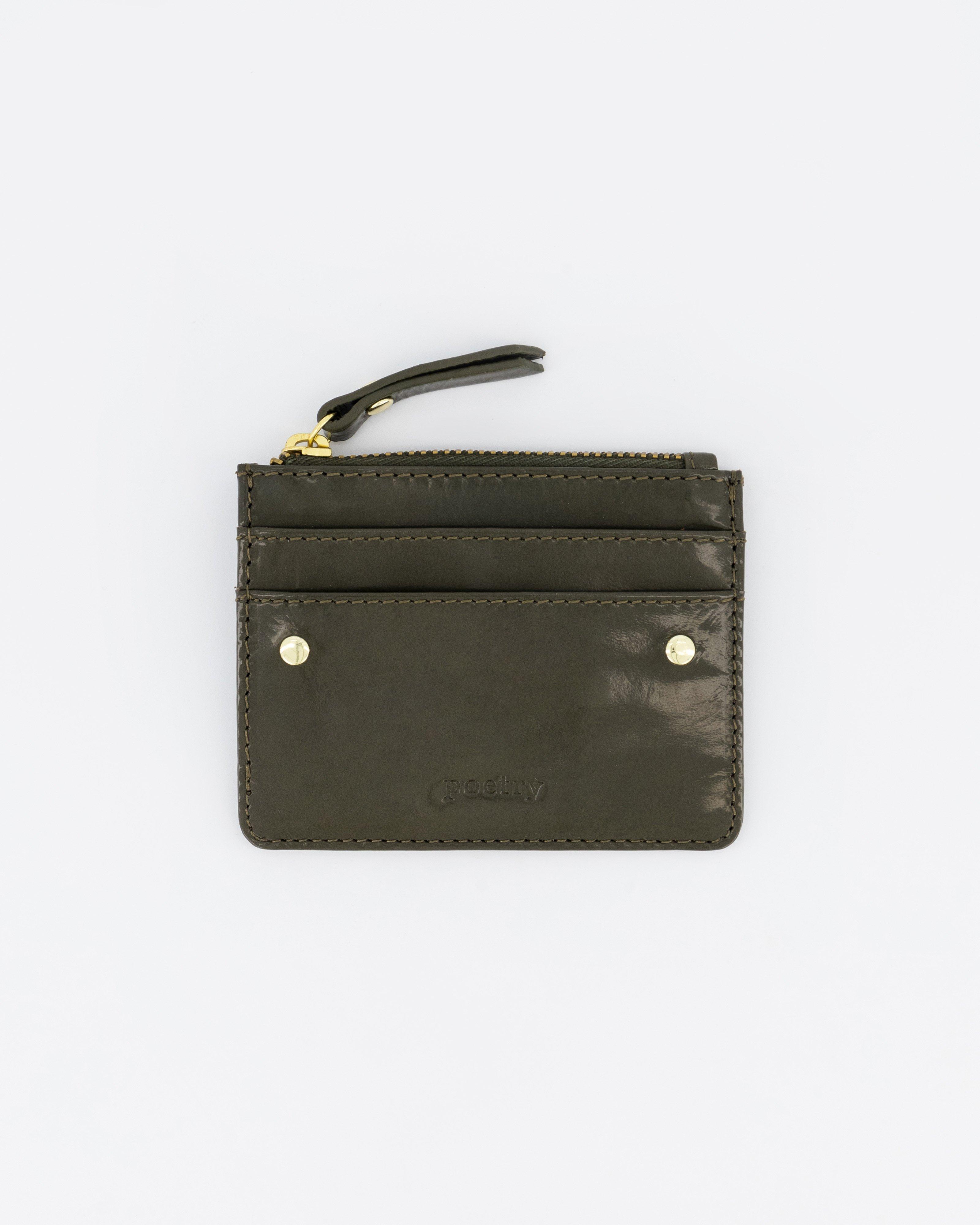 Payten Patent Leather Cardholder -  Green