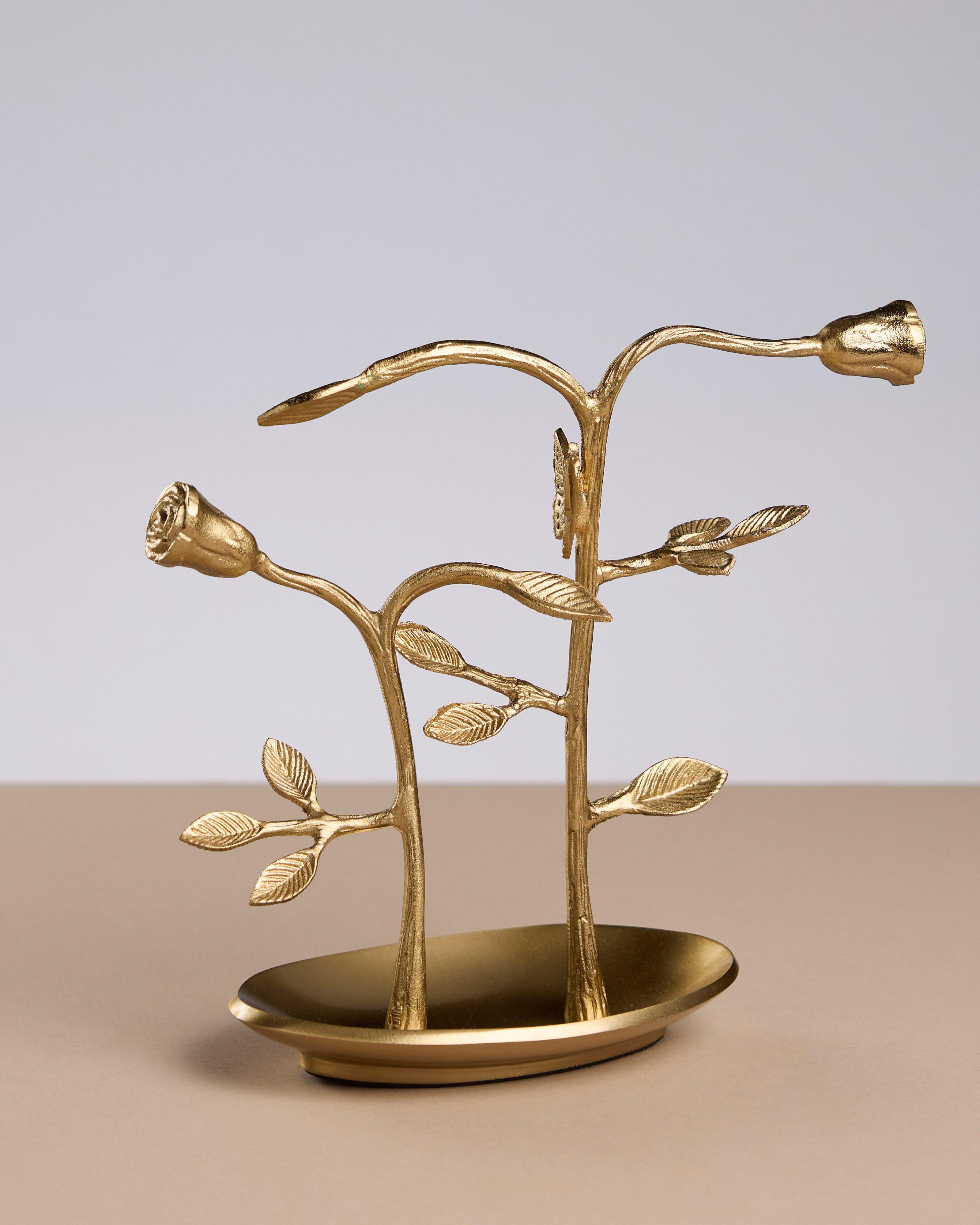 Leaha Floral Jewellery Holder -  Gold