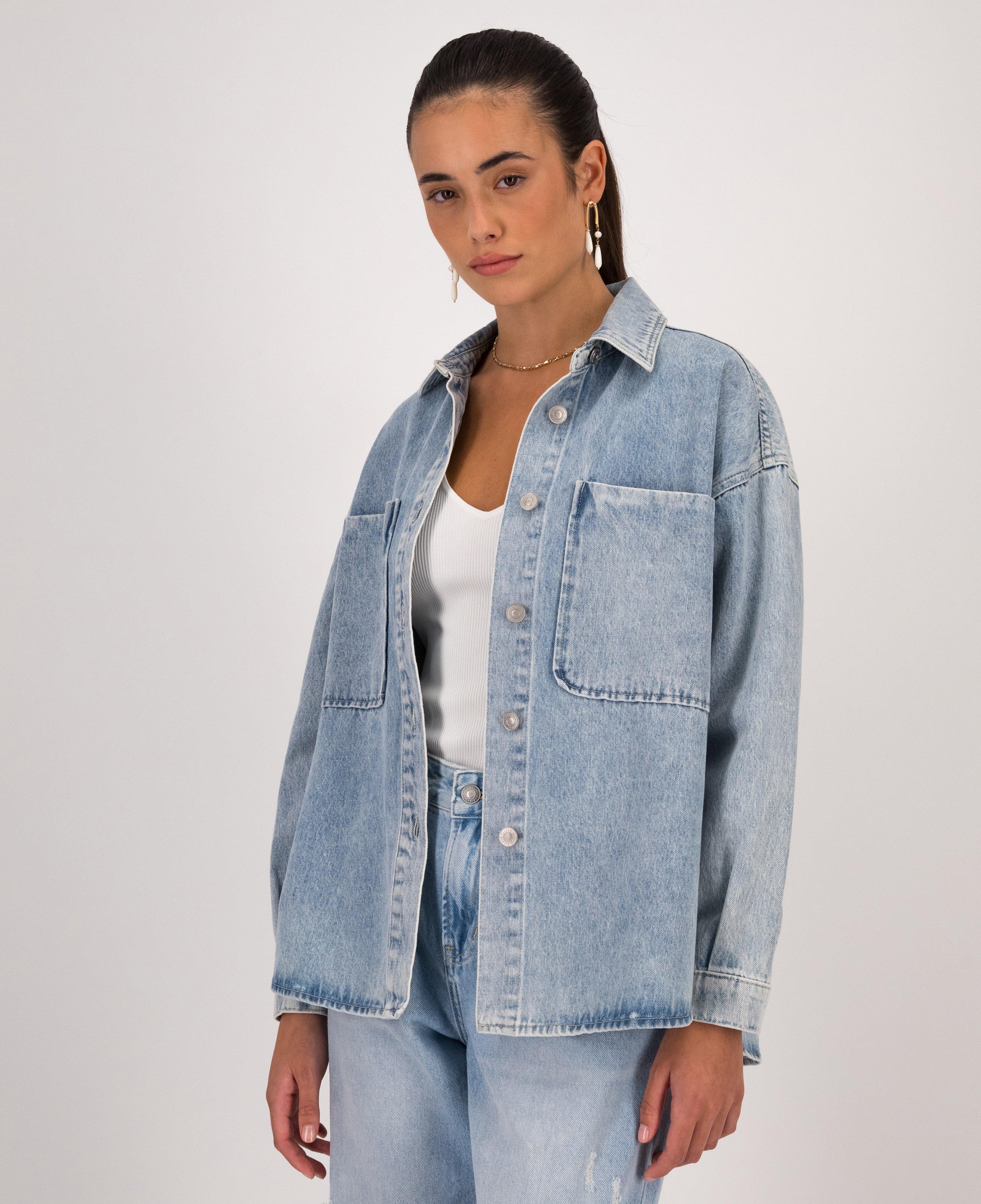 Zander Denim Shacket -  Blue