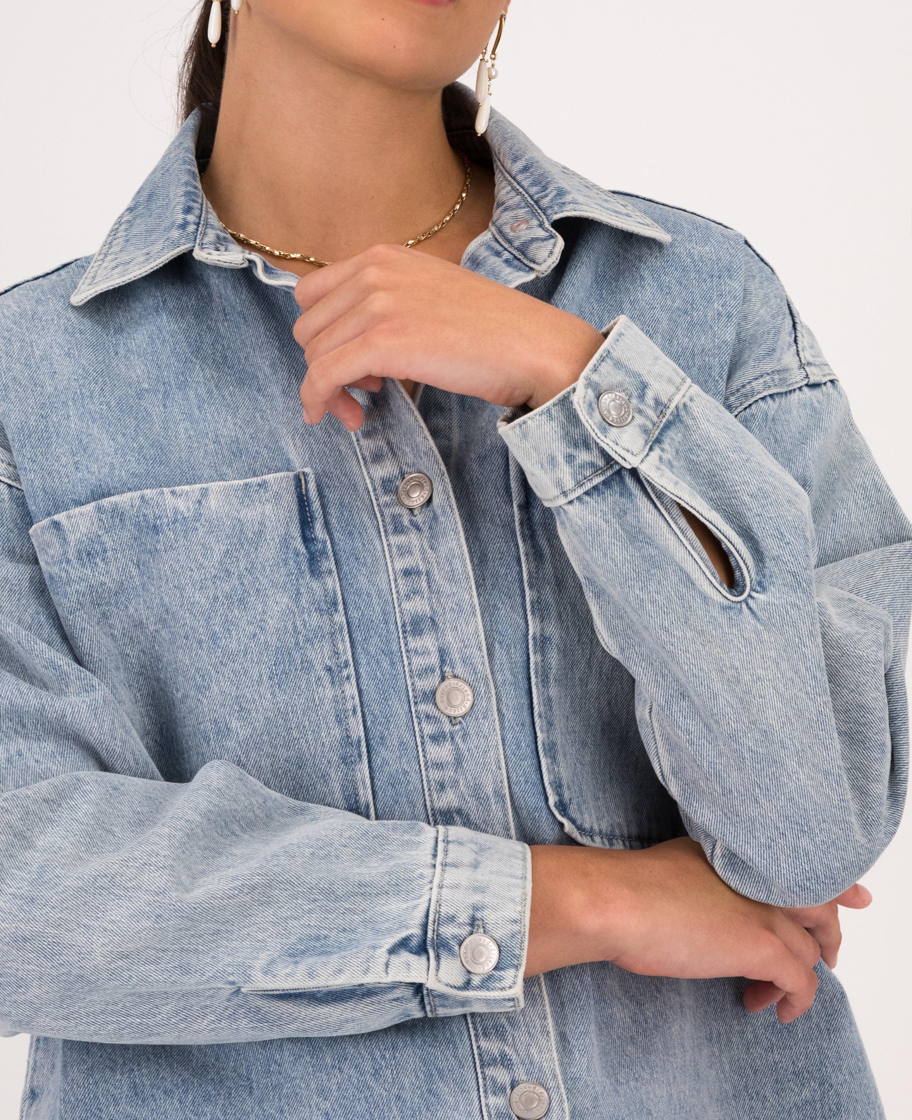 Zander Denim Shacket -  Blue