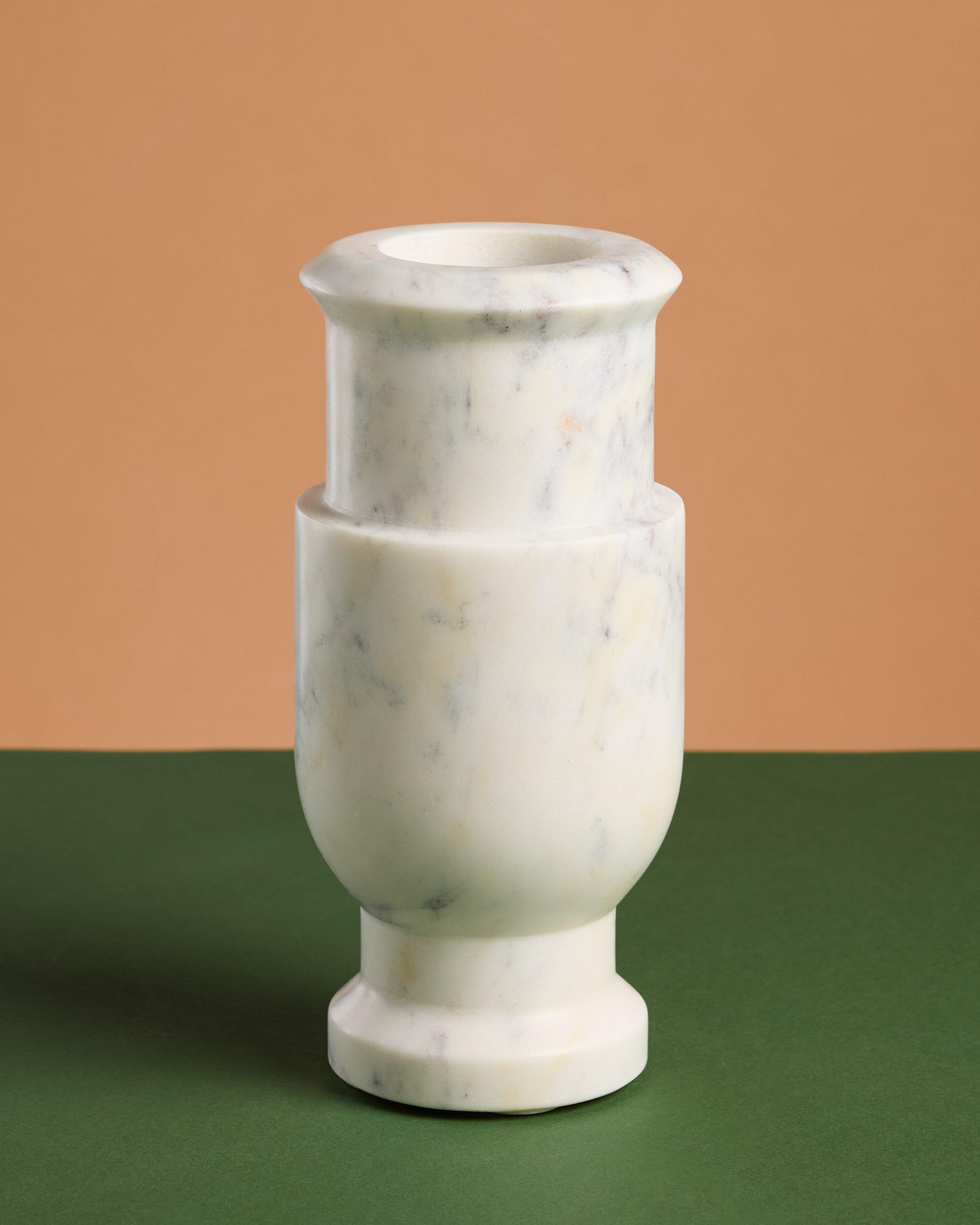Marble Tall Vase -  White