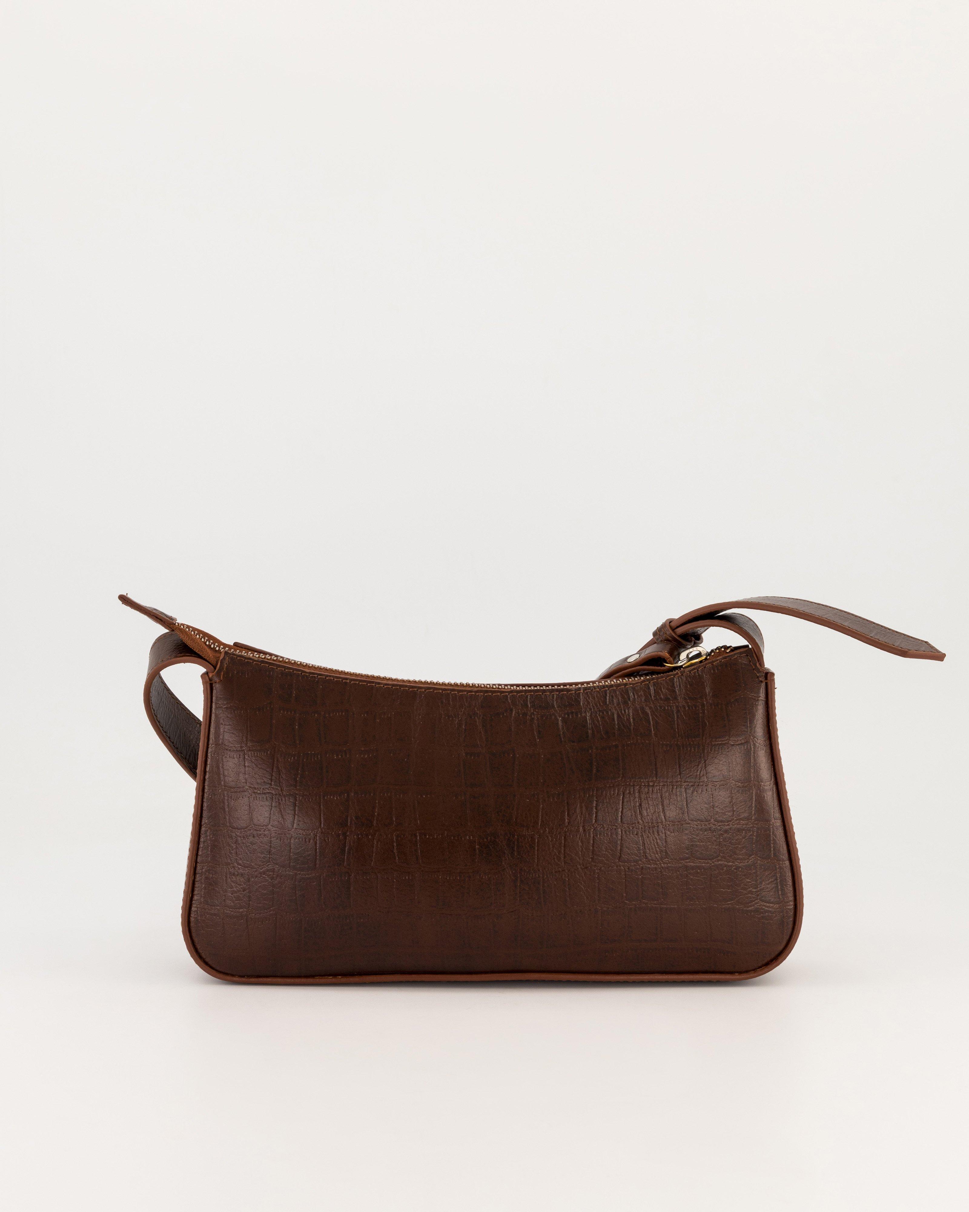 Elodie Buckle Shoulder Bag -  Brown