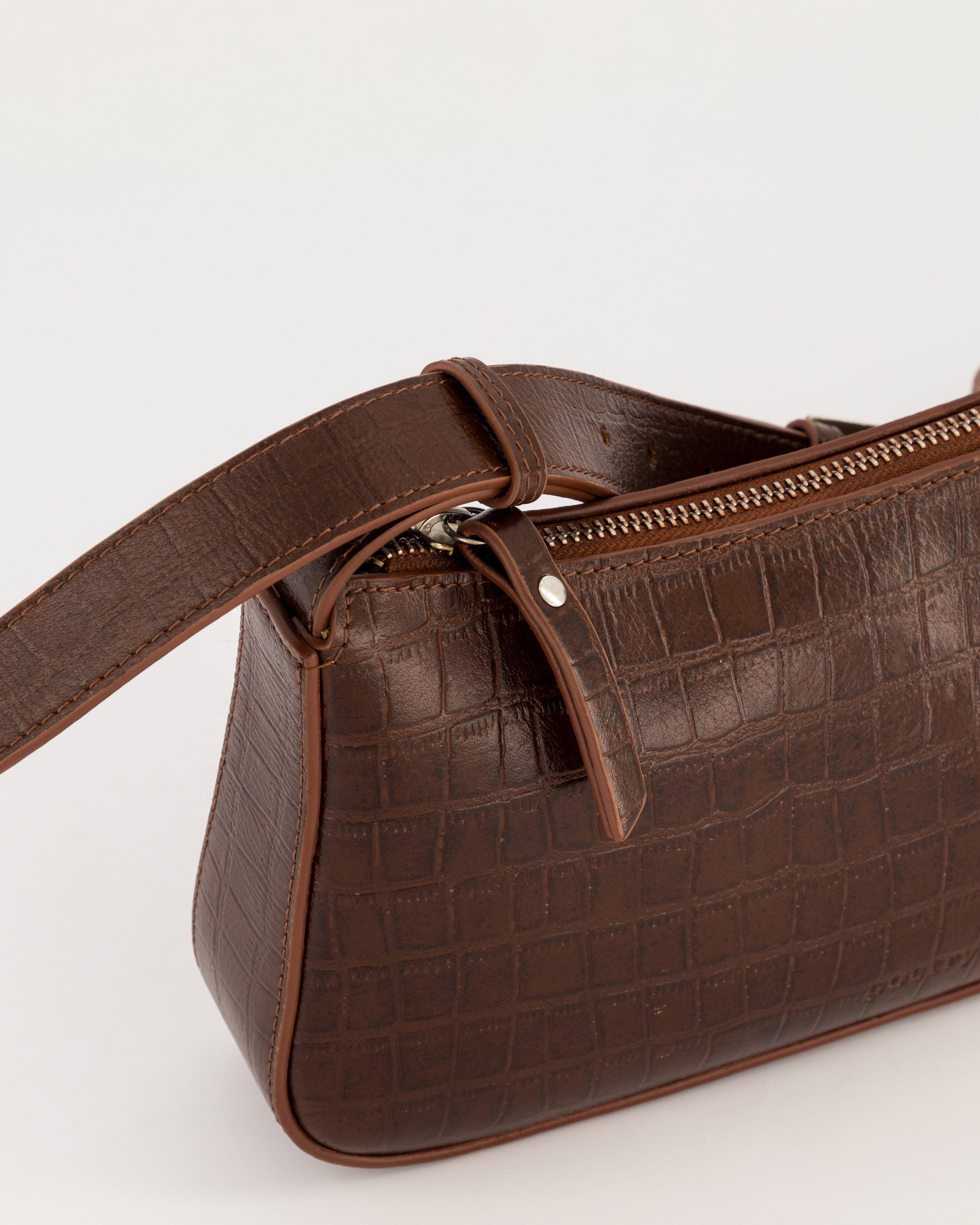 Elodie Buckle Shoulder Bag -  Brown