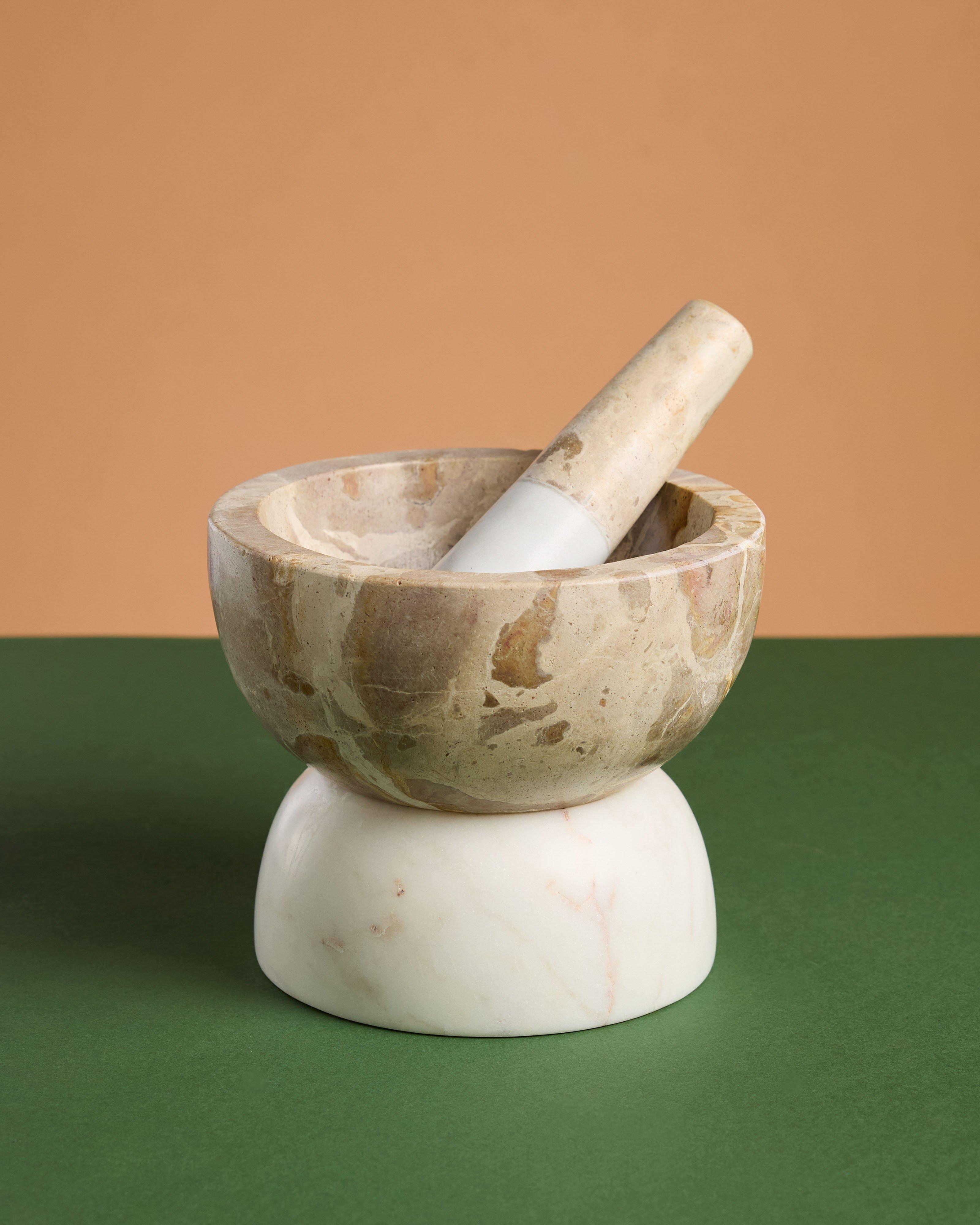Double Sided Pestle & Mortar -  Taupe
