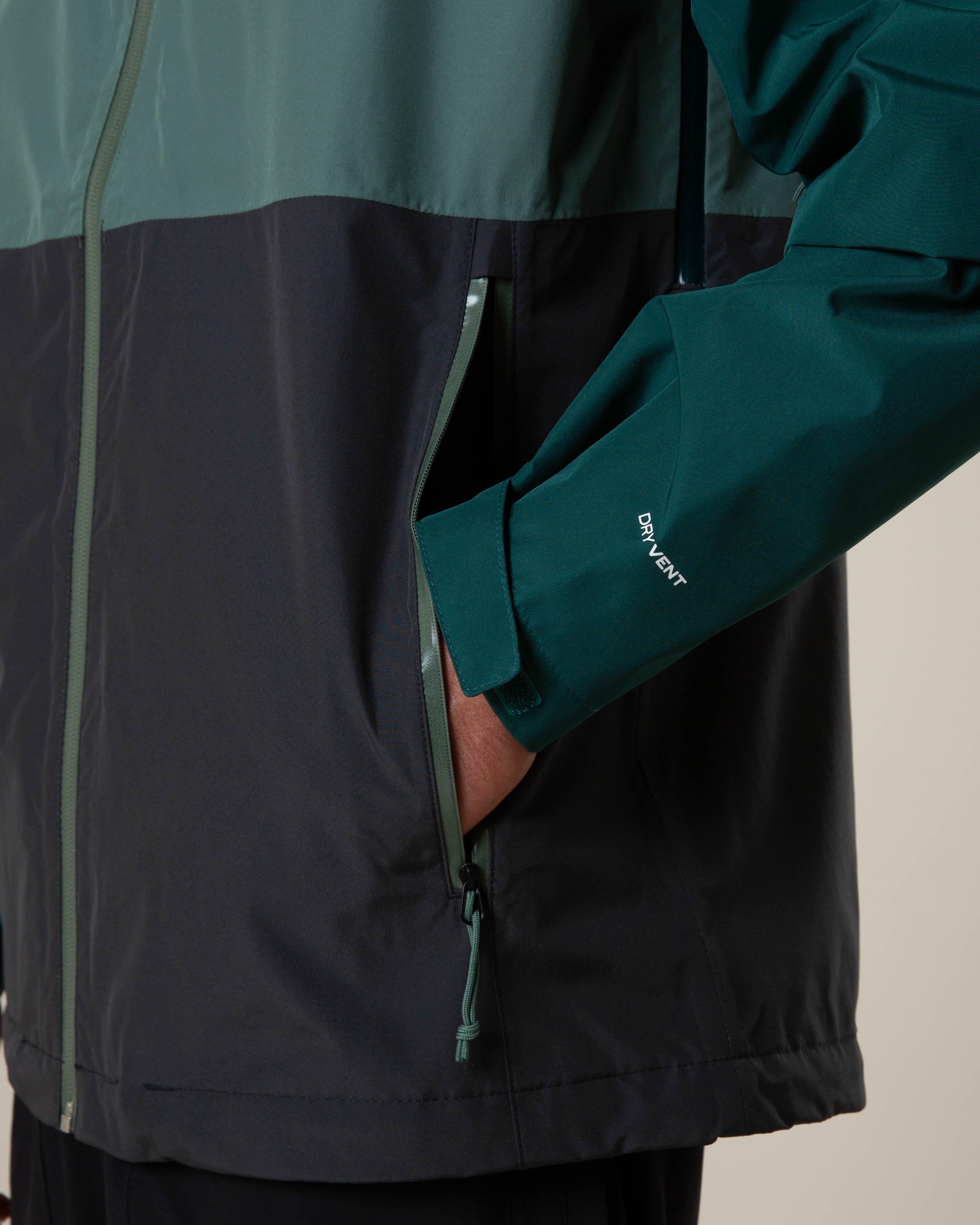 The North Face Men’s LIGHTNING ZIP-IN  Rain JACKET  -  Green