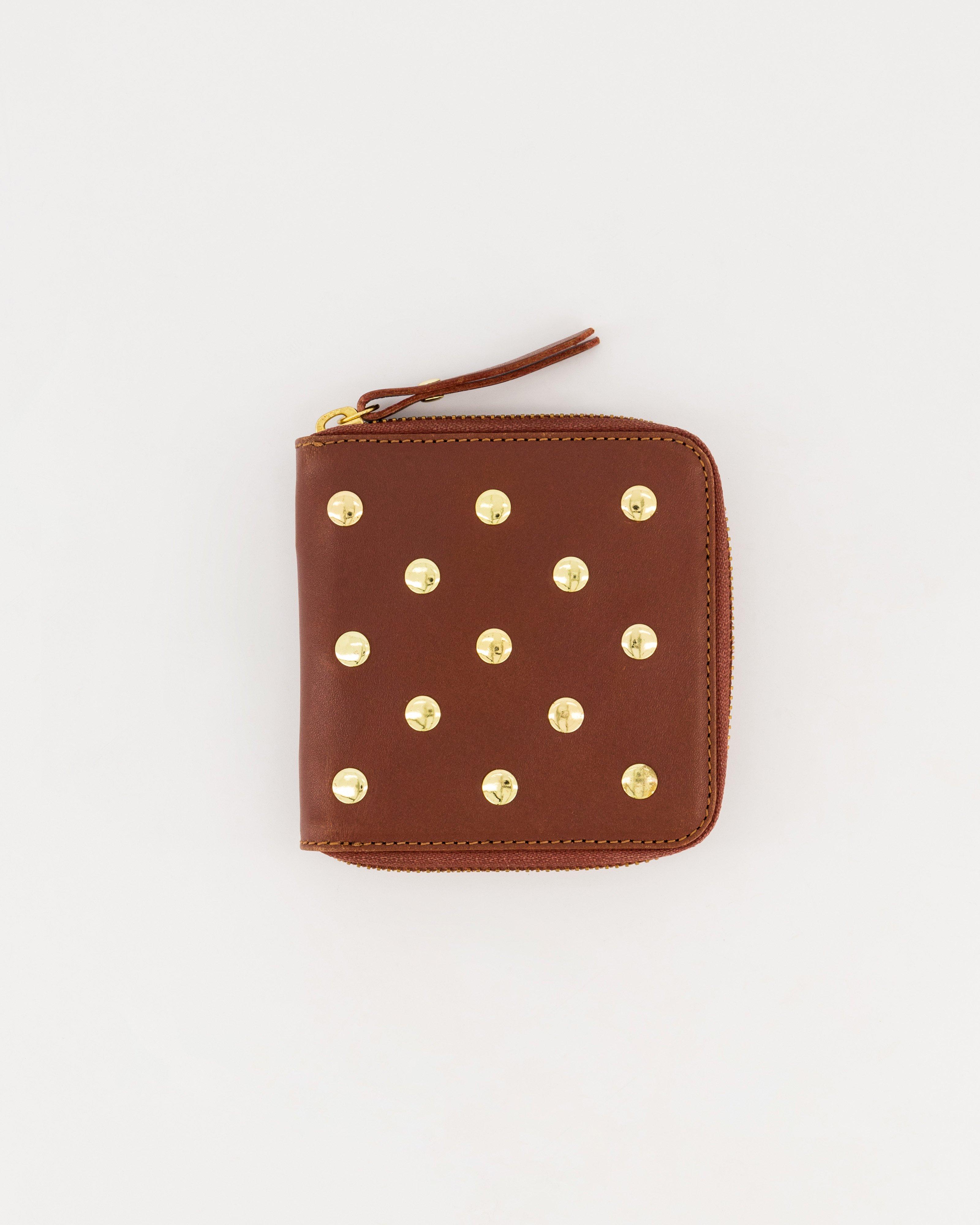 Sena Mini Studded Wallet -  Brown