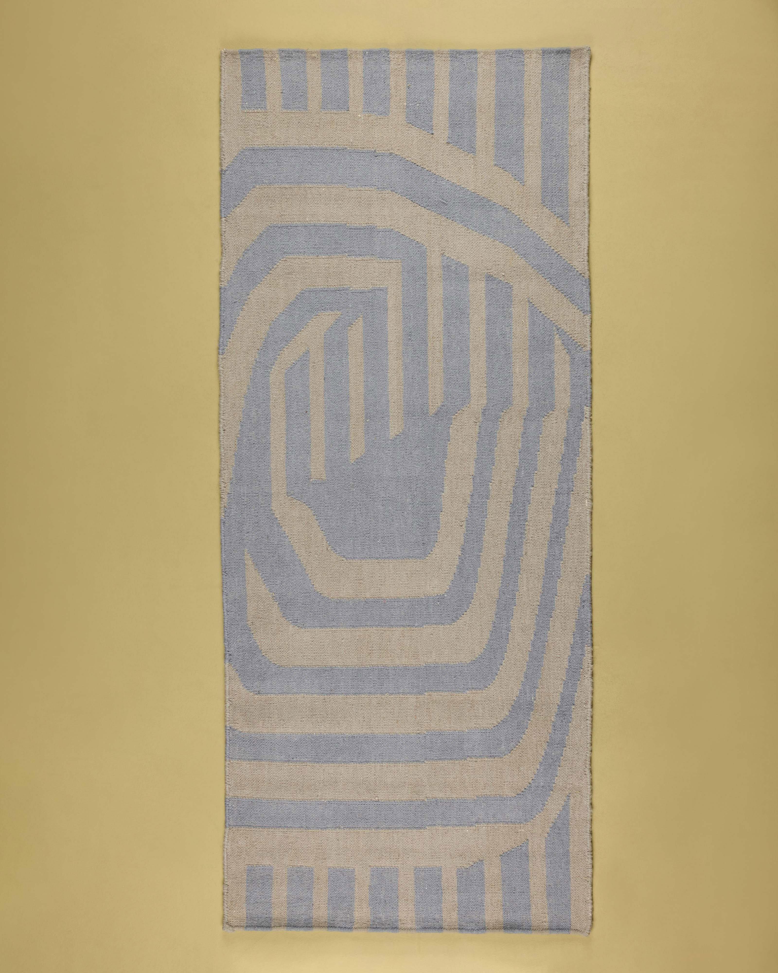 Erin Wool & Cotton Runner - 80cm x 200cm -  Blue
