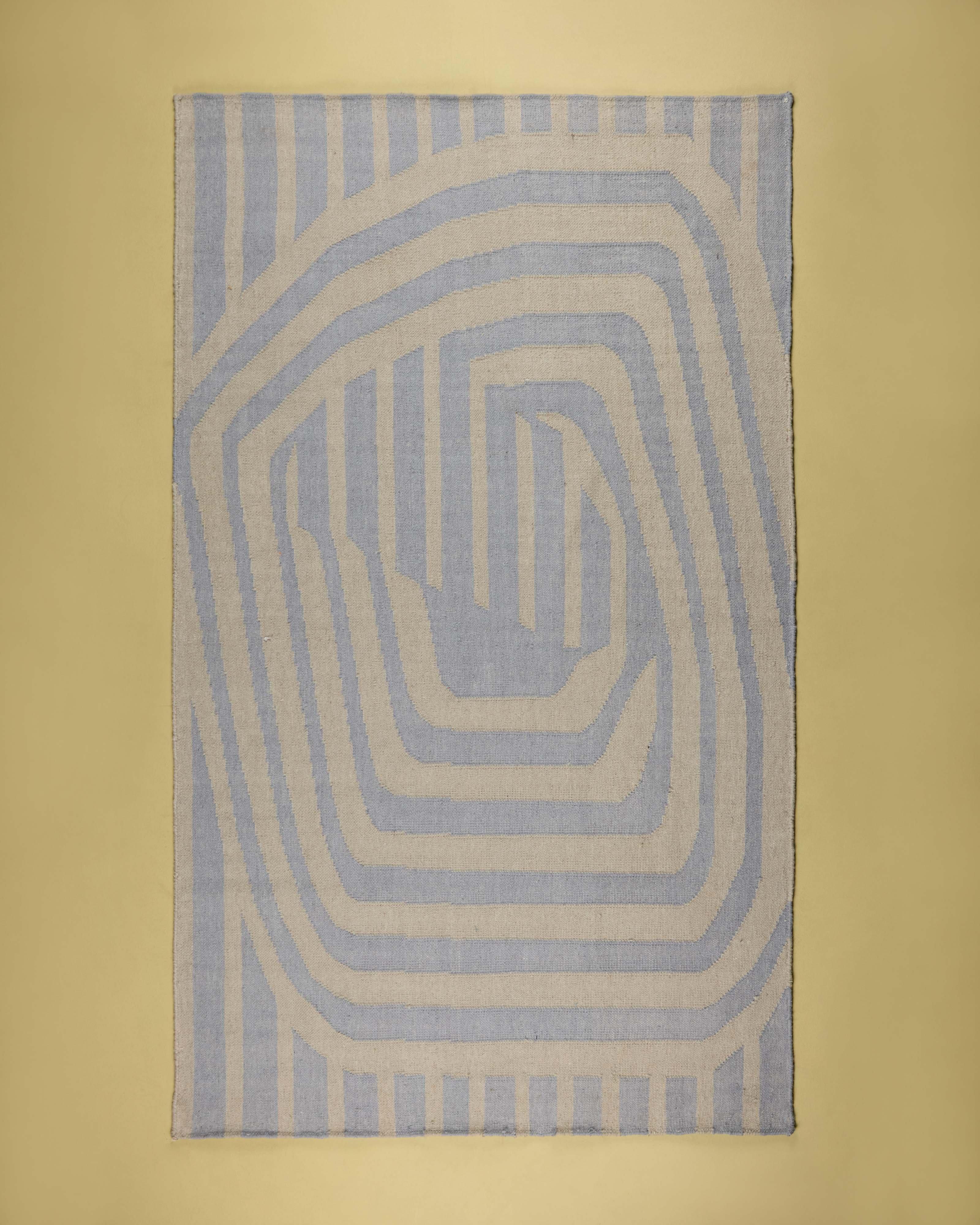 Erin Wool & Cotton Rug - 152cm (W) x 244cm (L) -  Blue