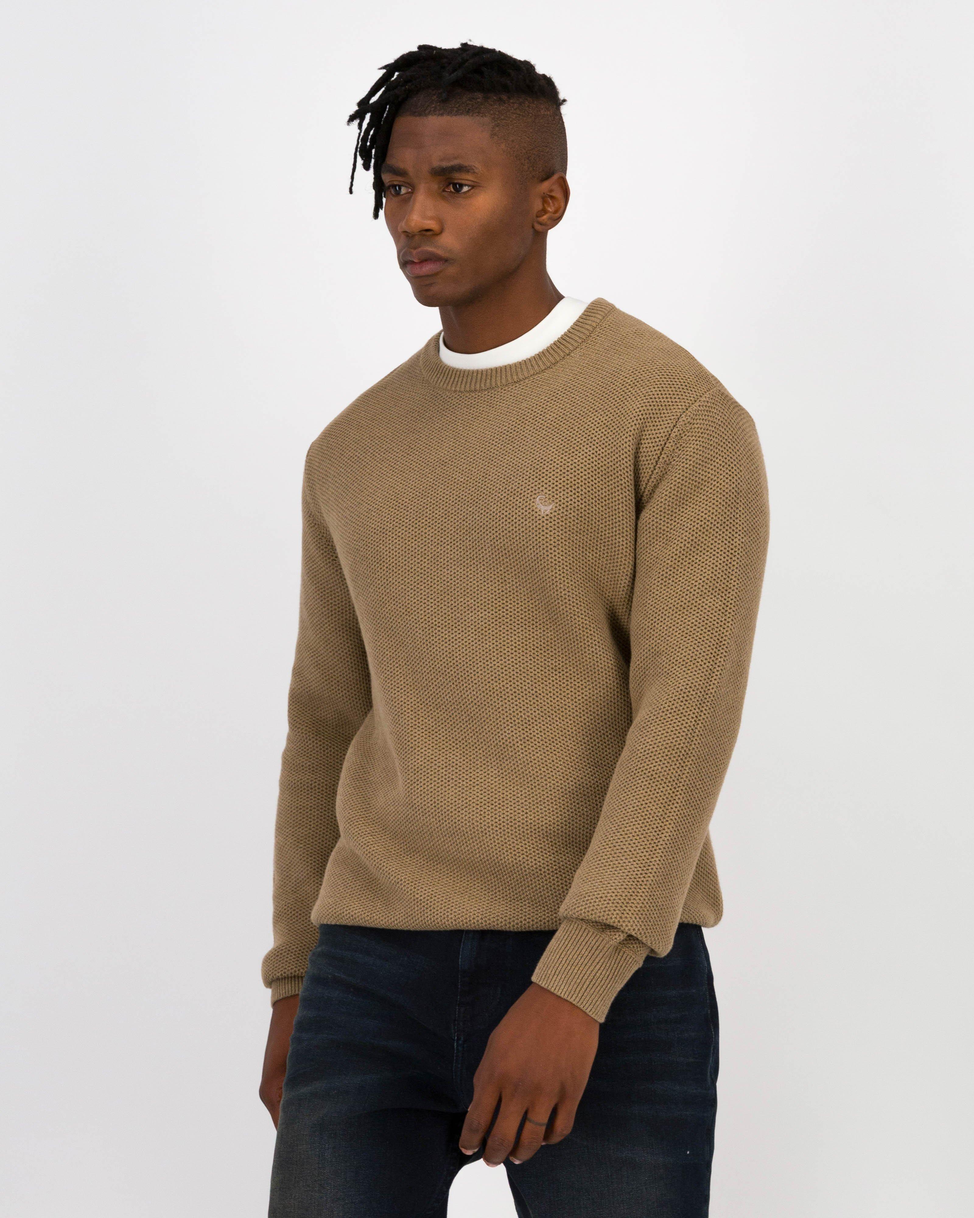 Men's Homie Textured Crew Knit -  Taupe