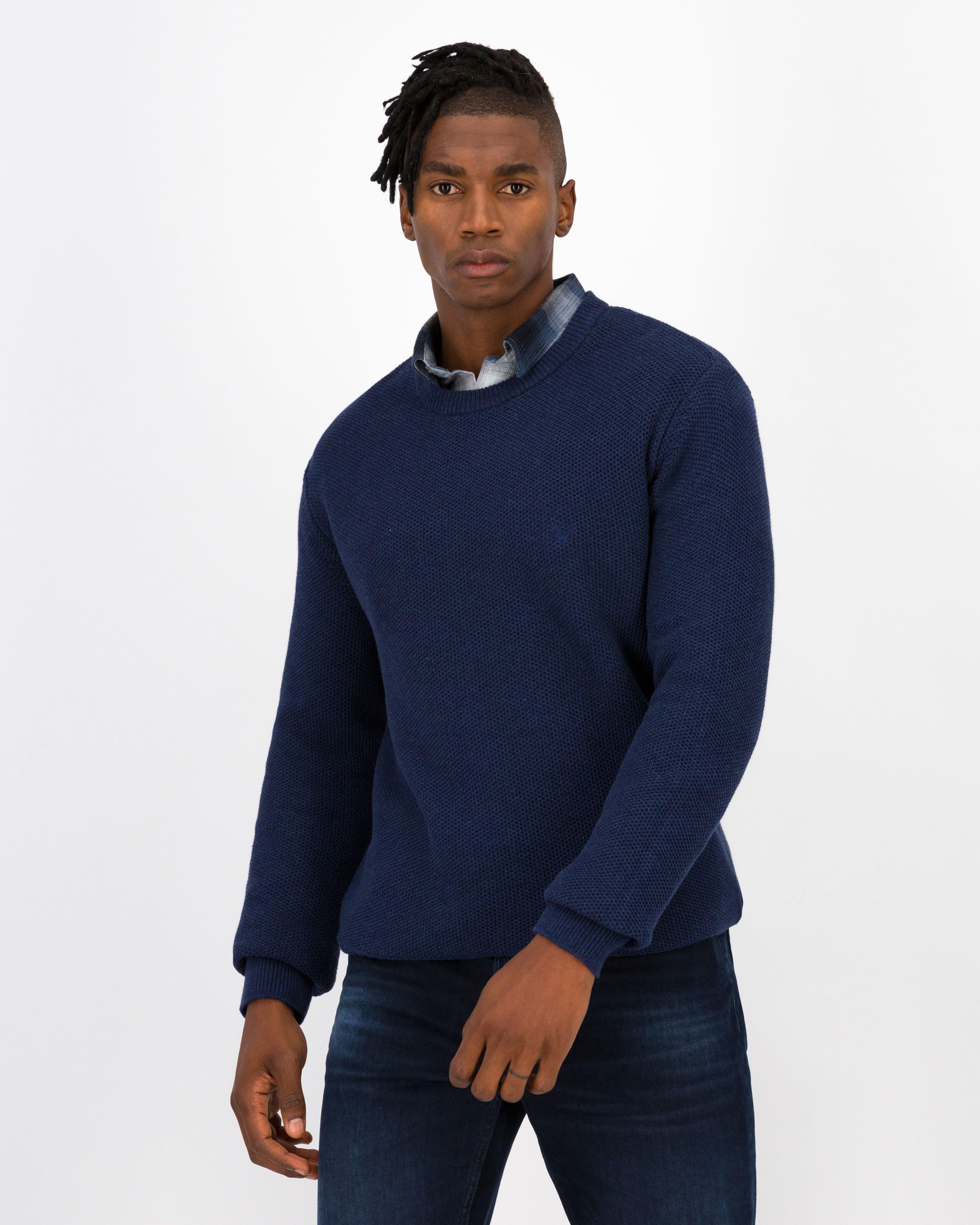 Men's Homie Textured Crew Knit -  Navy