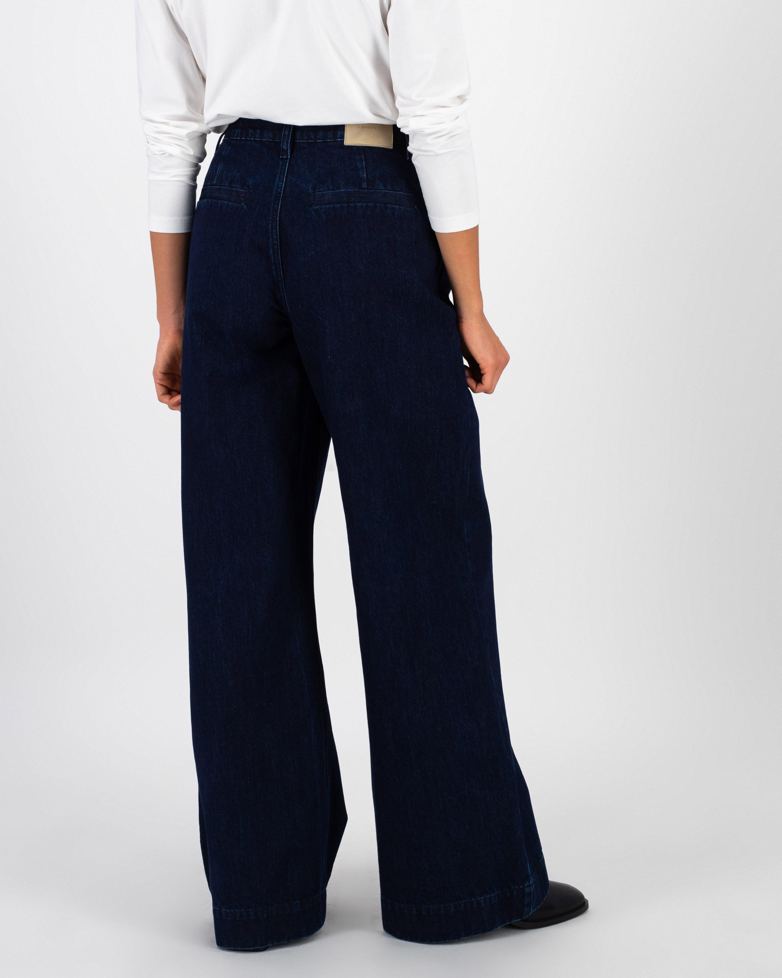 Arlo Wide Leg Trousers -  Navy