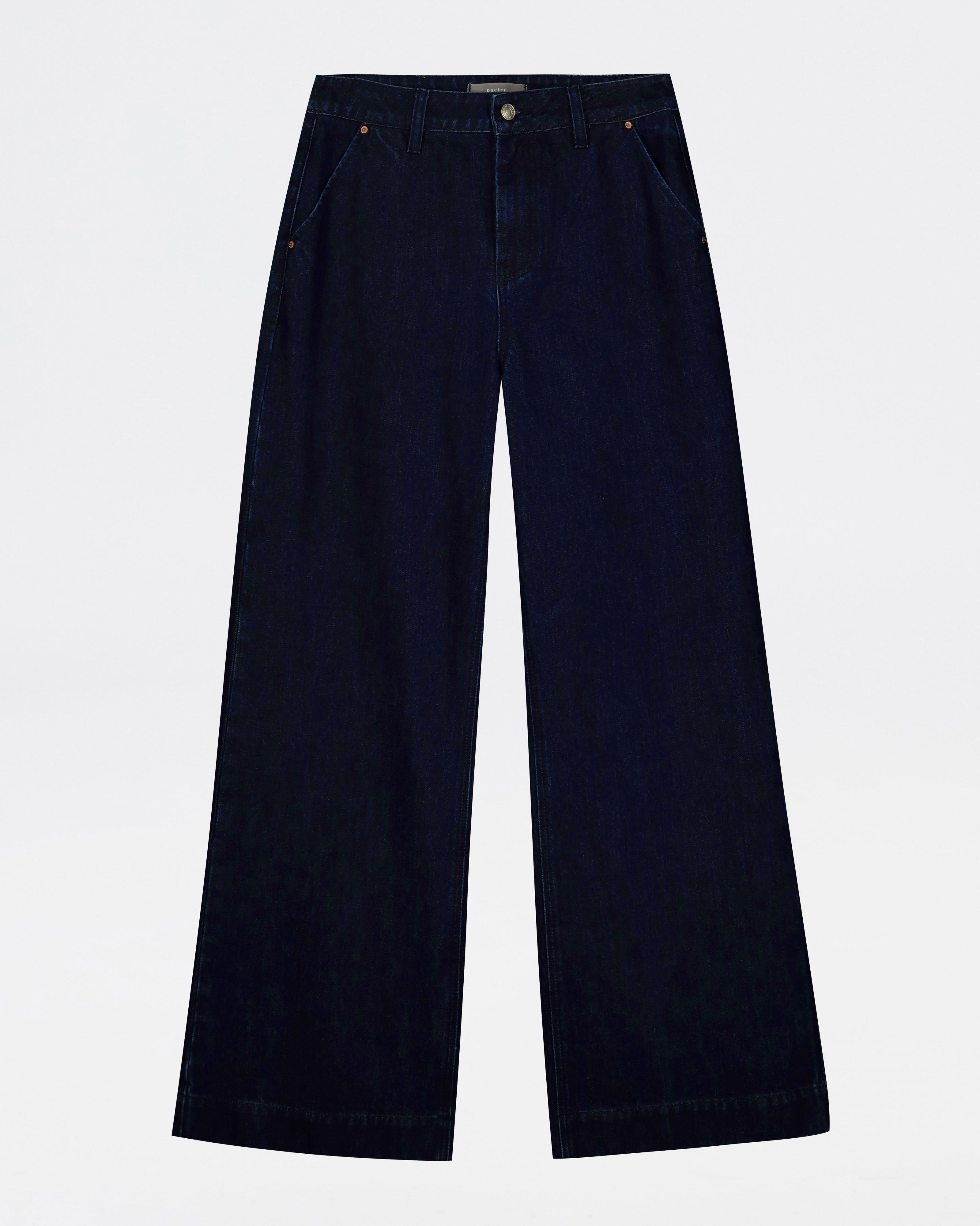 Arlo Wide Leg Trousers -  Navy