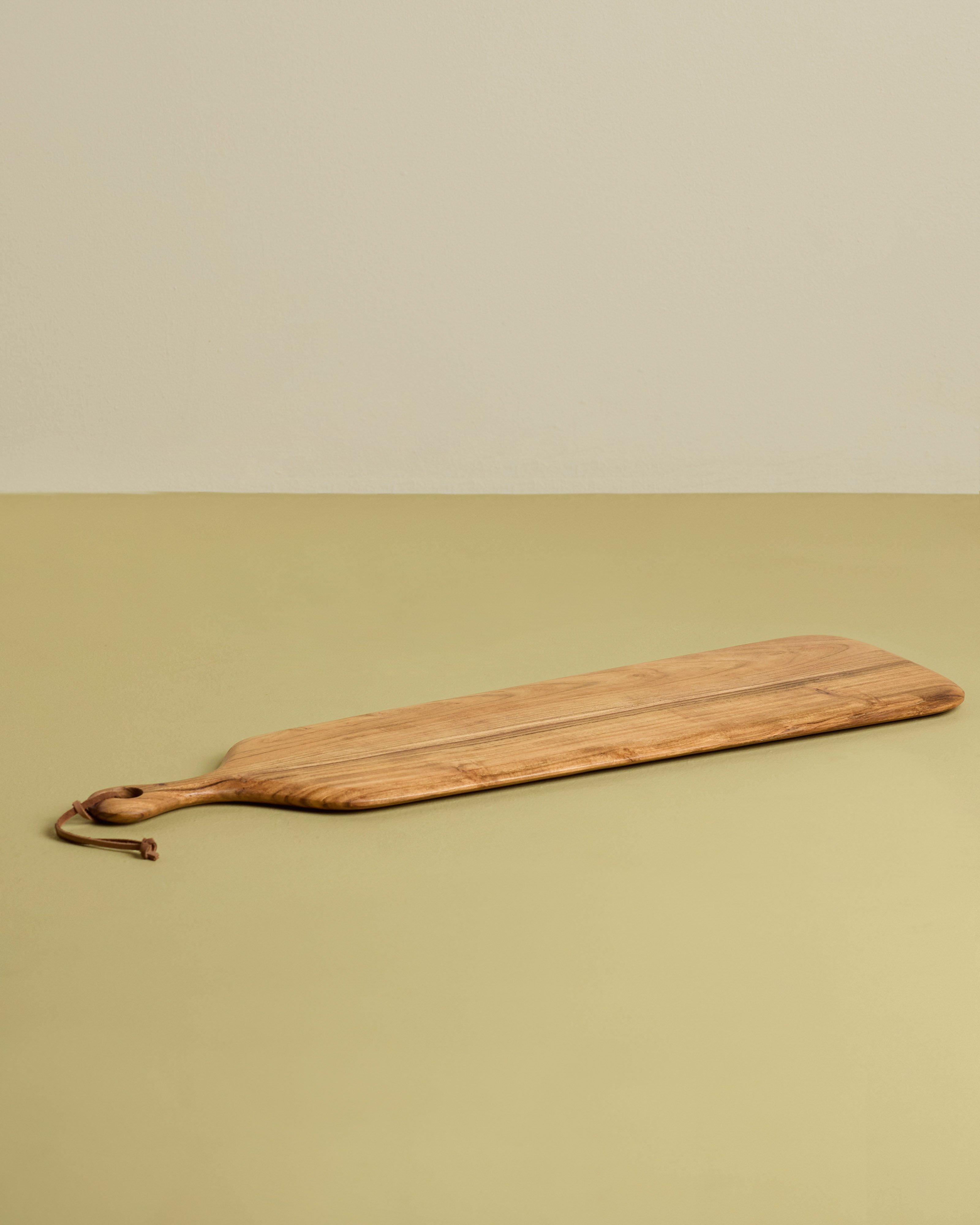 Long Paddle Wooden Serving Board -  Brown