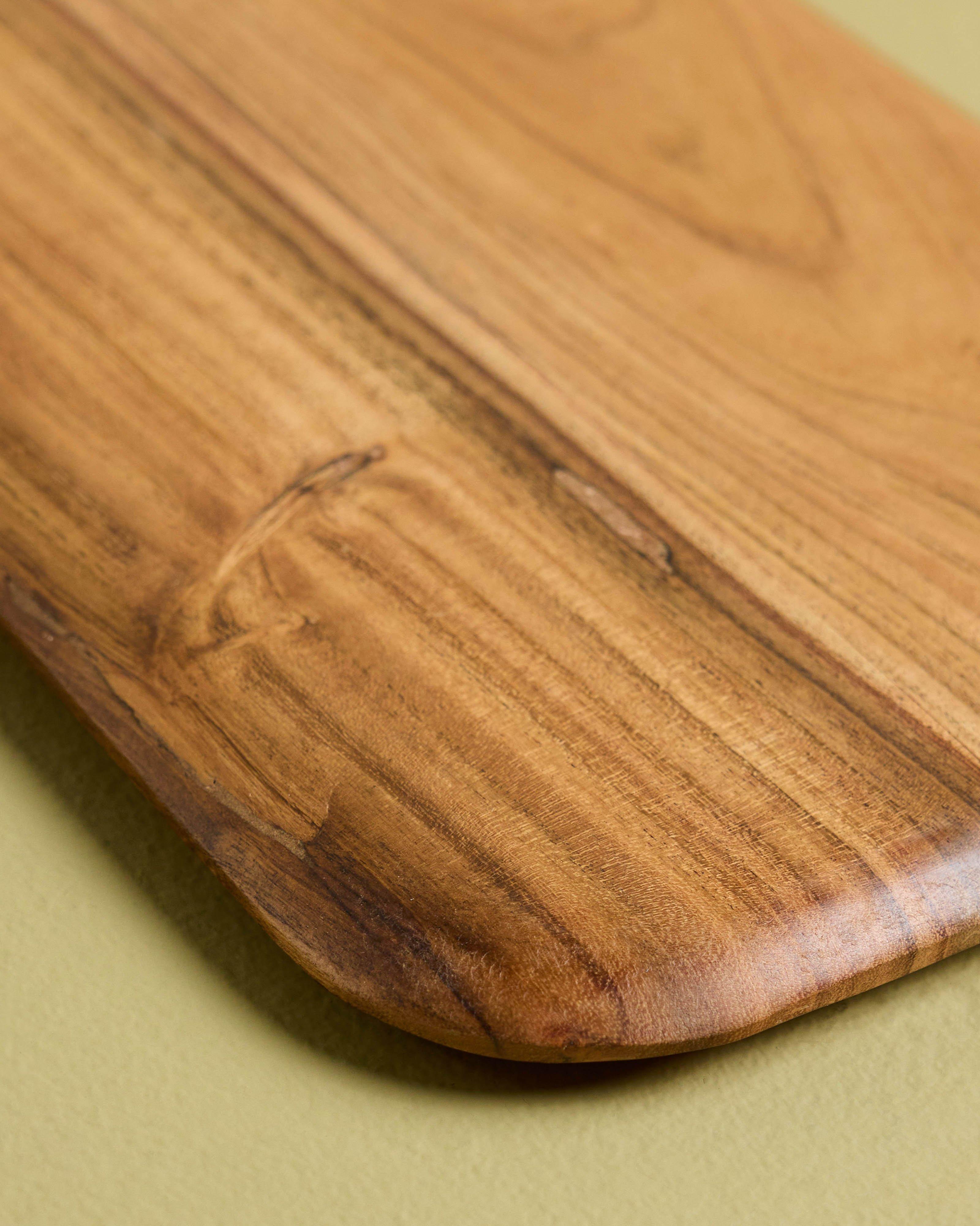 Long Paddle Wooden Serving Board -  Brown
