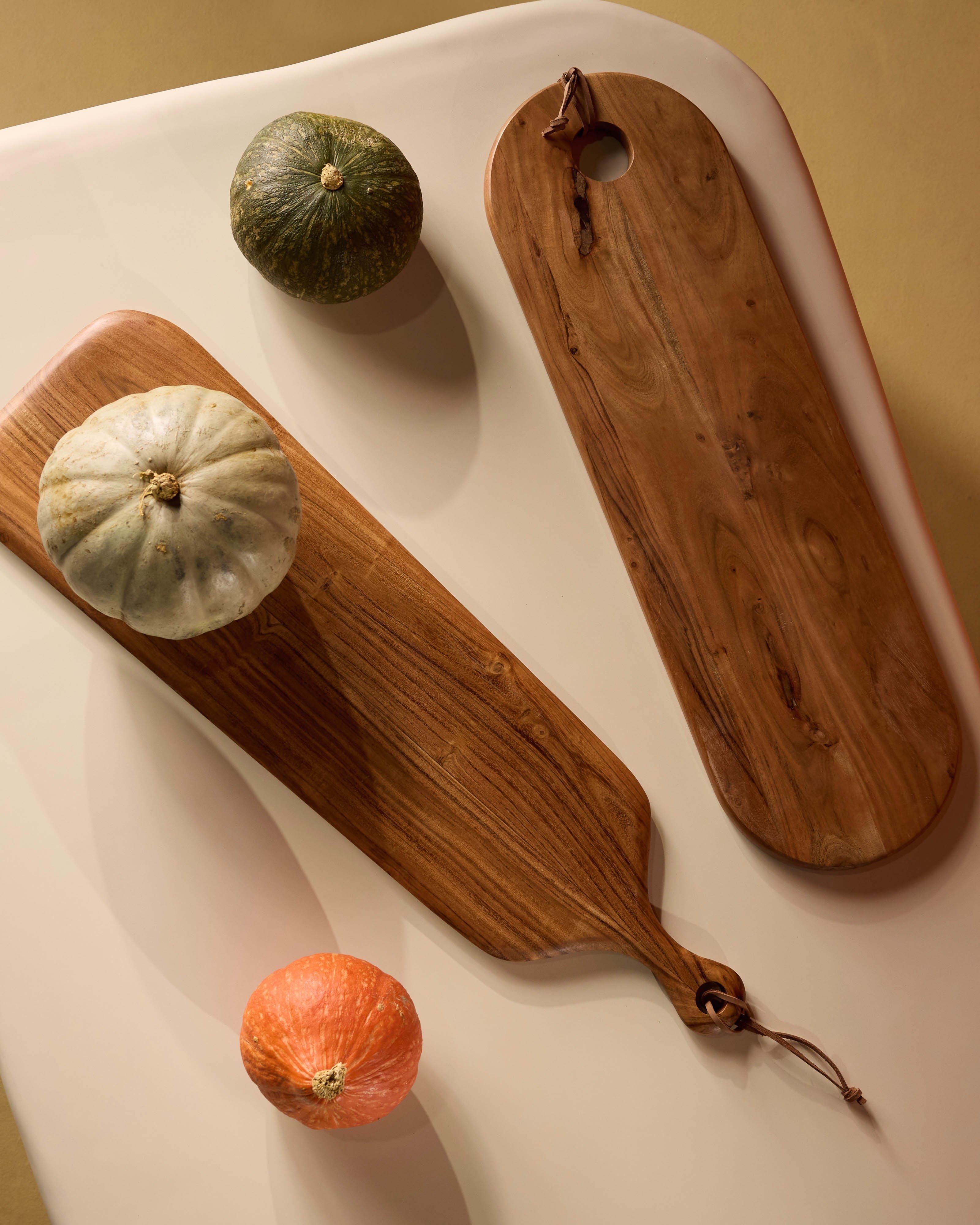 Long Paddle Wooden Serving Board -  Brown