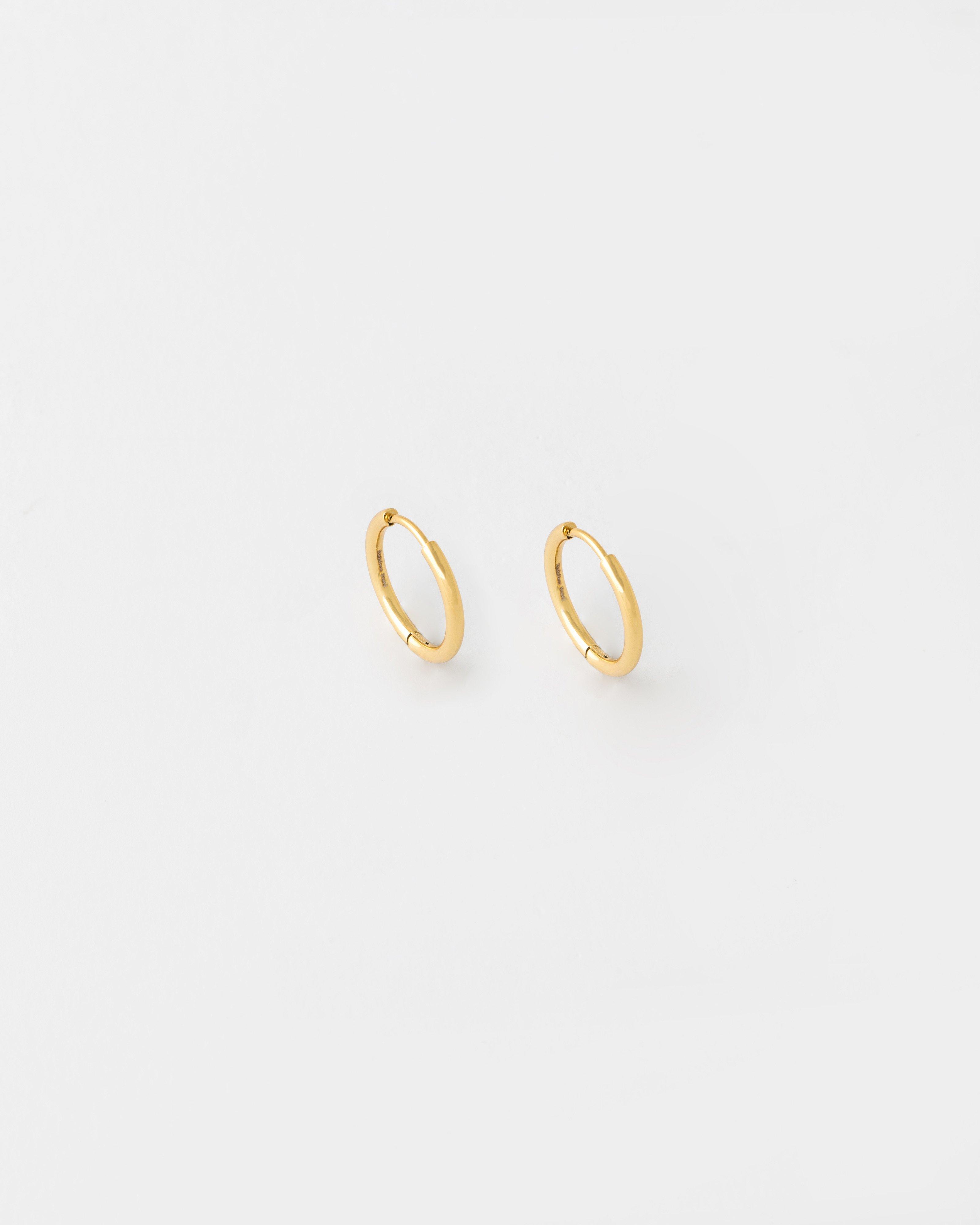 Stainless Steel Plain Skinny Hoop Earrings -  Gold