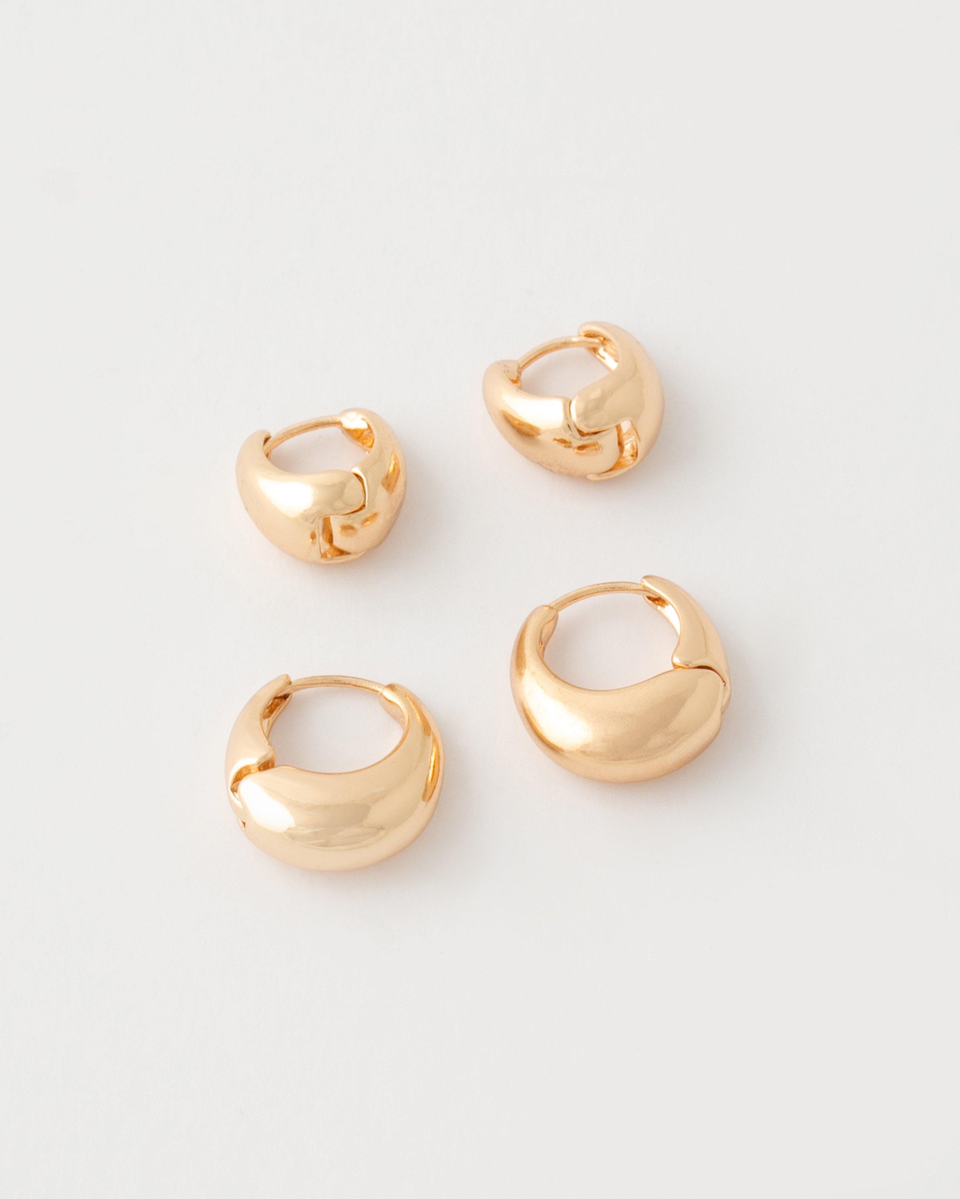 Scoop Hoop Earrings Pack -  Gold