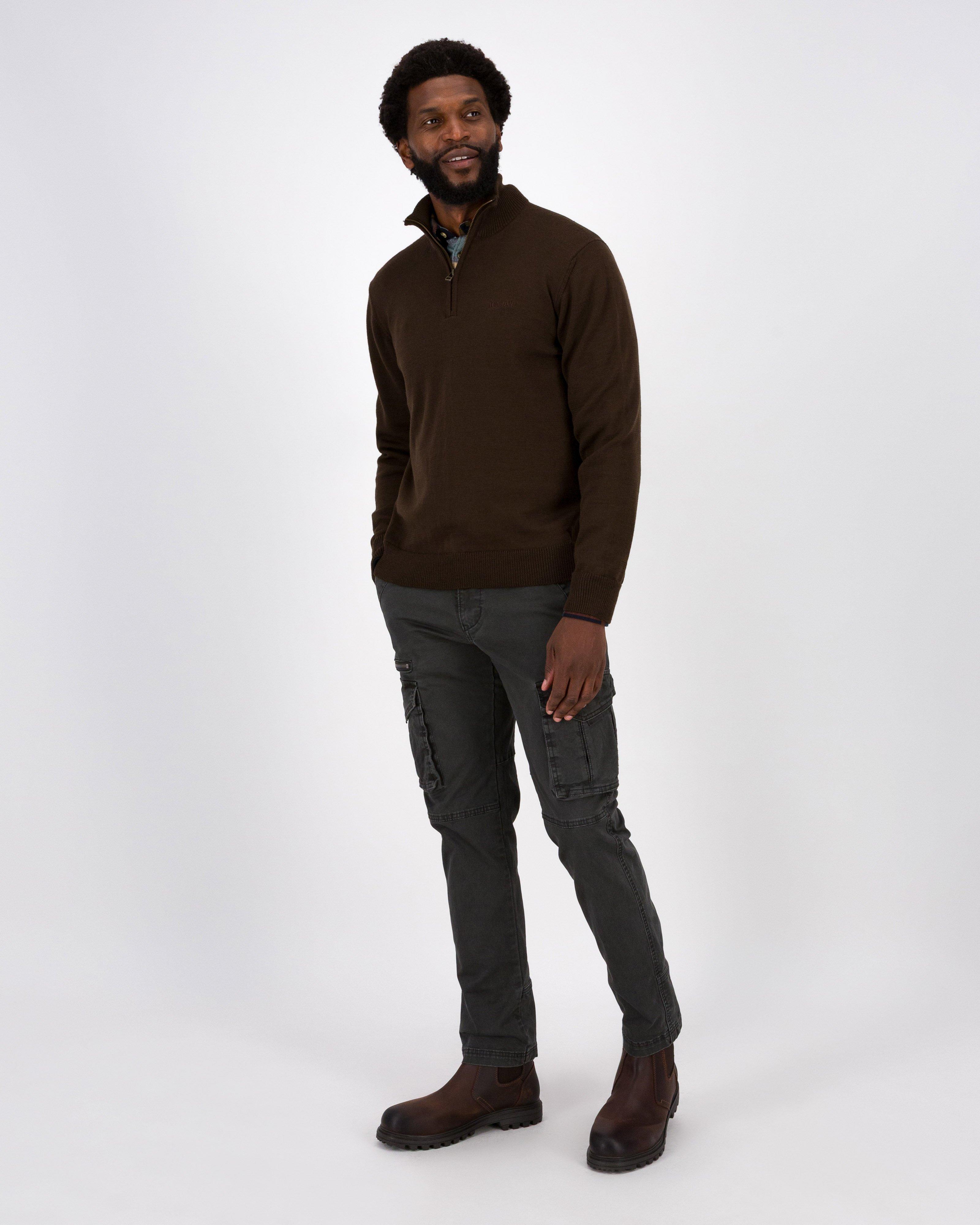 K-Way Elements Merino Wool 1/4 Zip Knit Top -  Brown