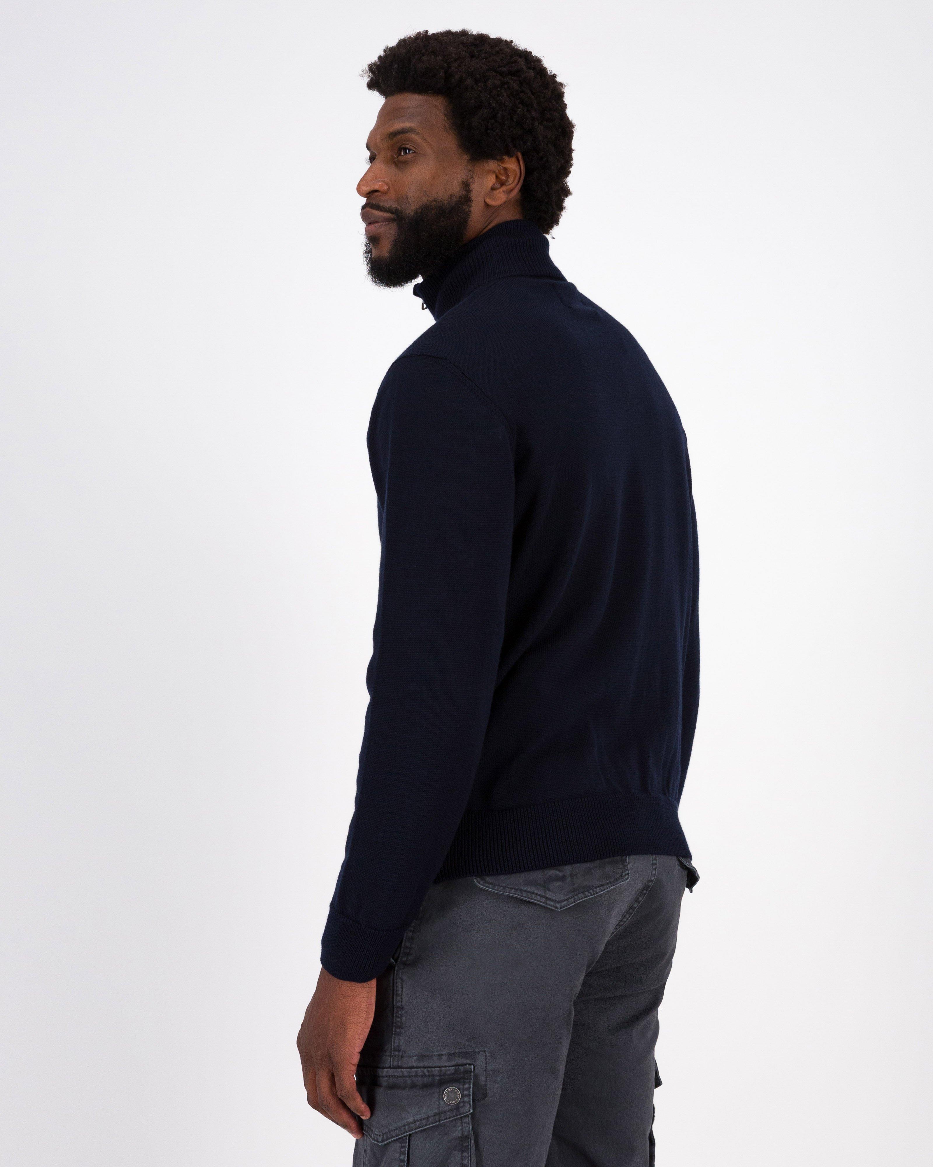 K-Way Elements Merino Wool 1/4 Zip Knit Top -  Navy