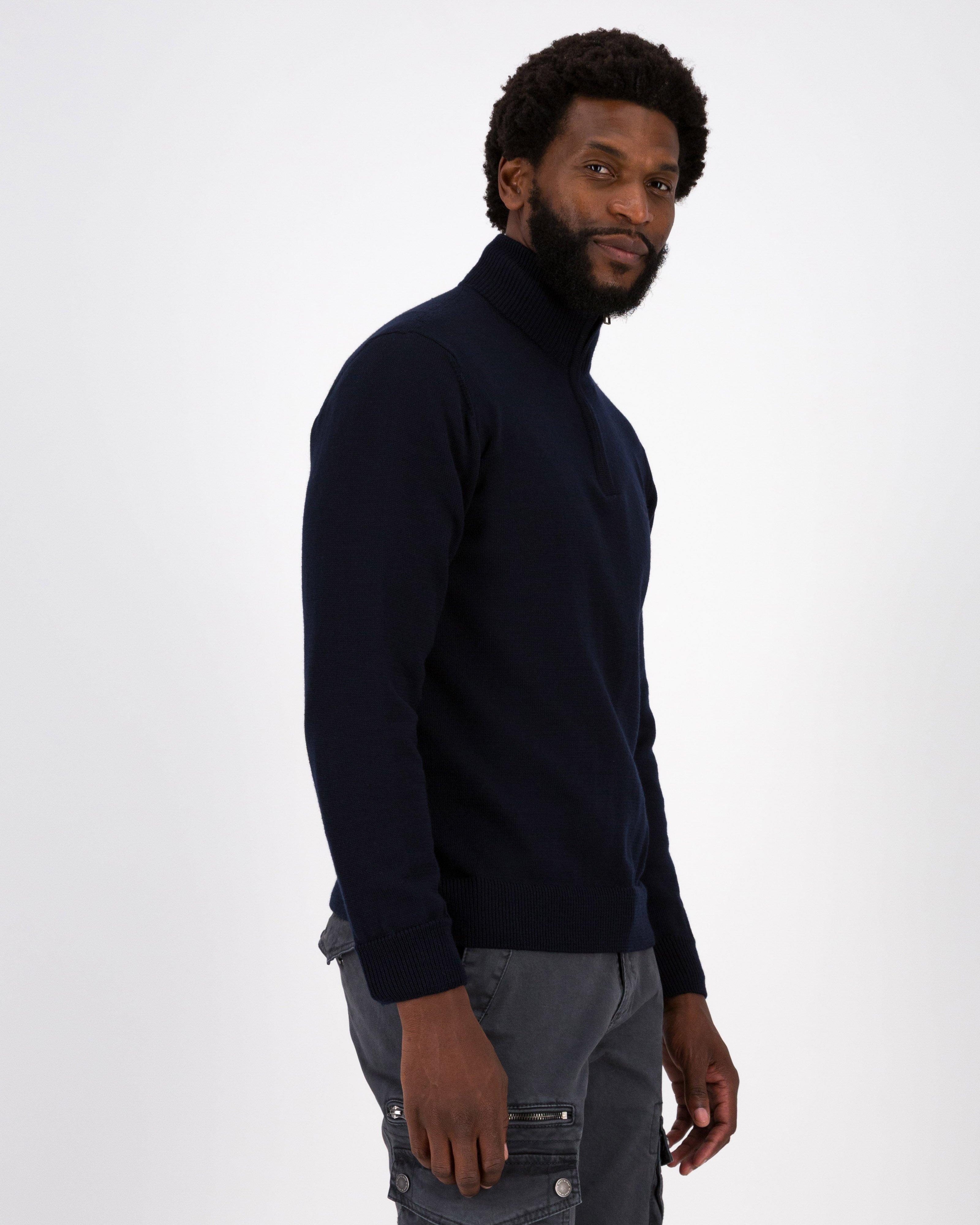 K-Way Elements Merino Wool 1/4 Zip Knit Top -  Navy