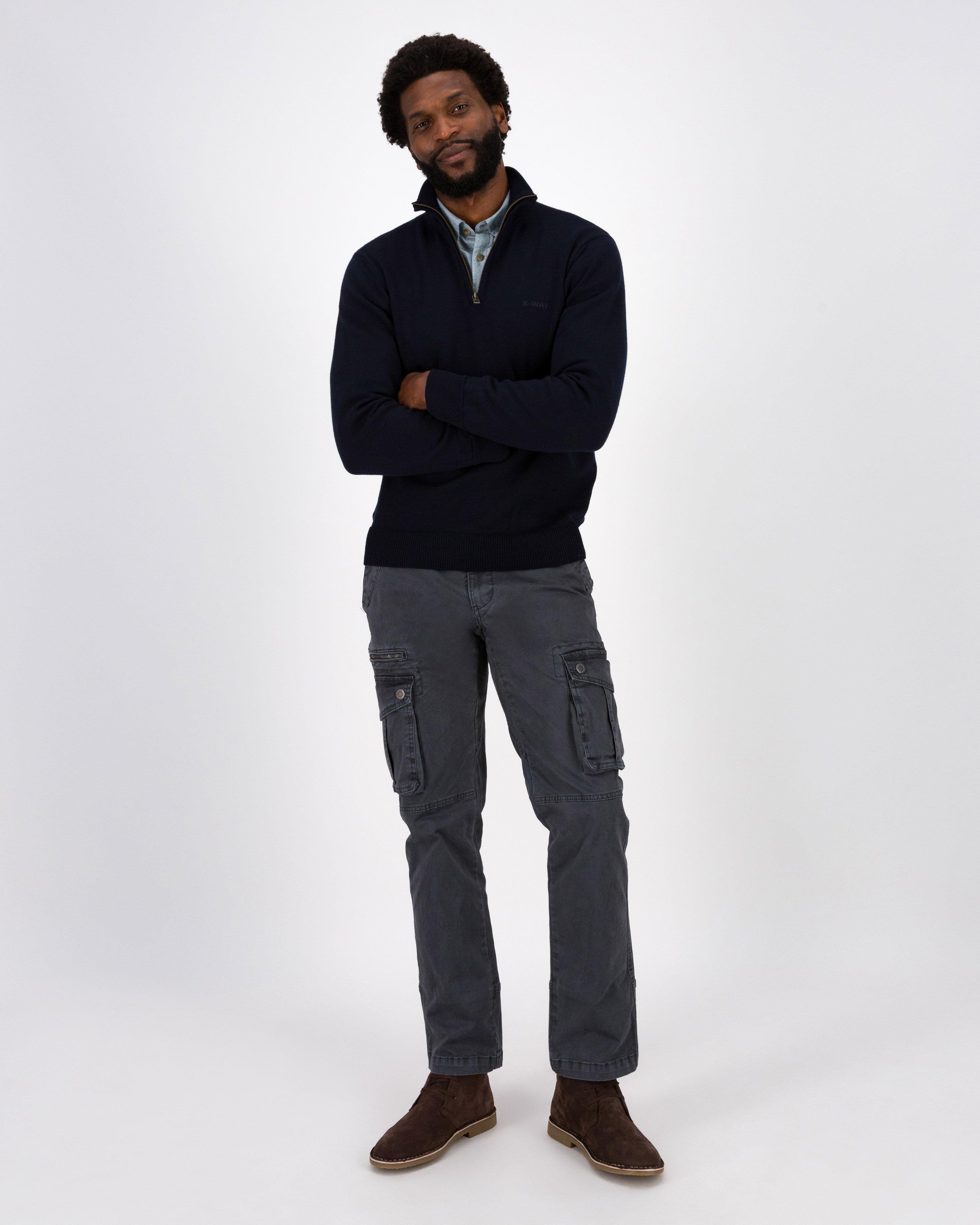 K-Way Elements Merino Wool 1/4 Zip Knit Top -  Navy