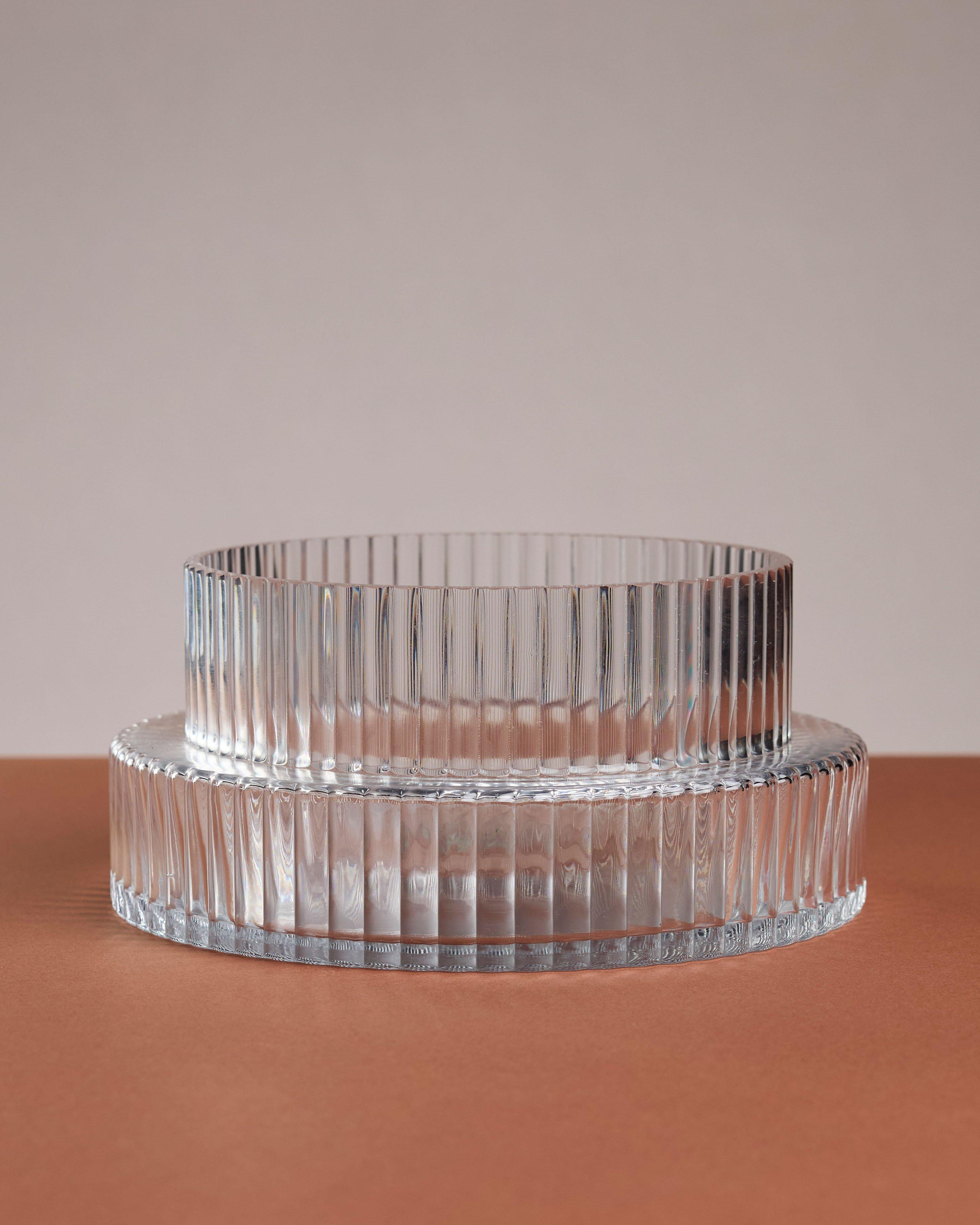 Athena Low Ribbed Vase -  No Colour