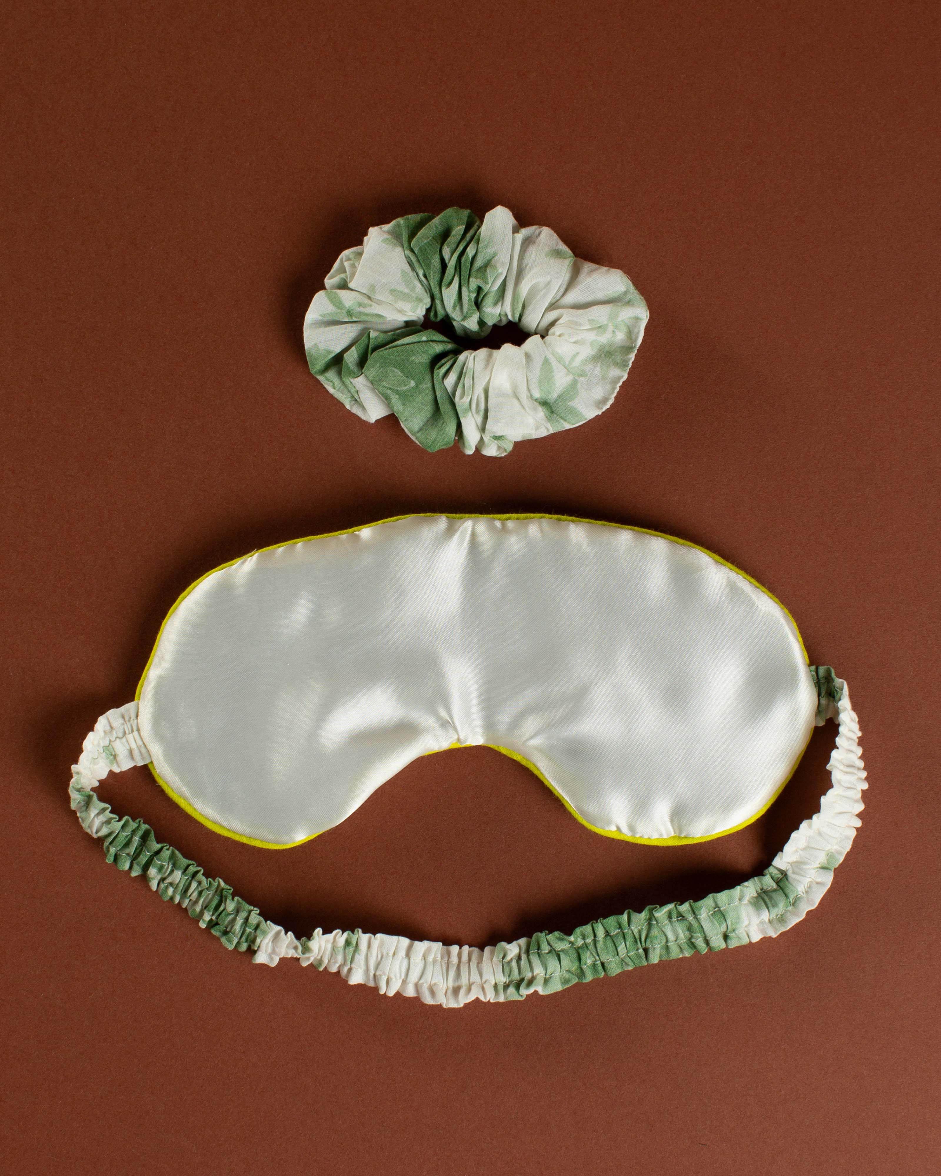 Cassie Scrunchie and Eyemask Set -  Green