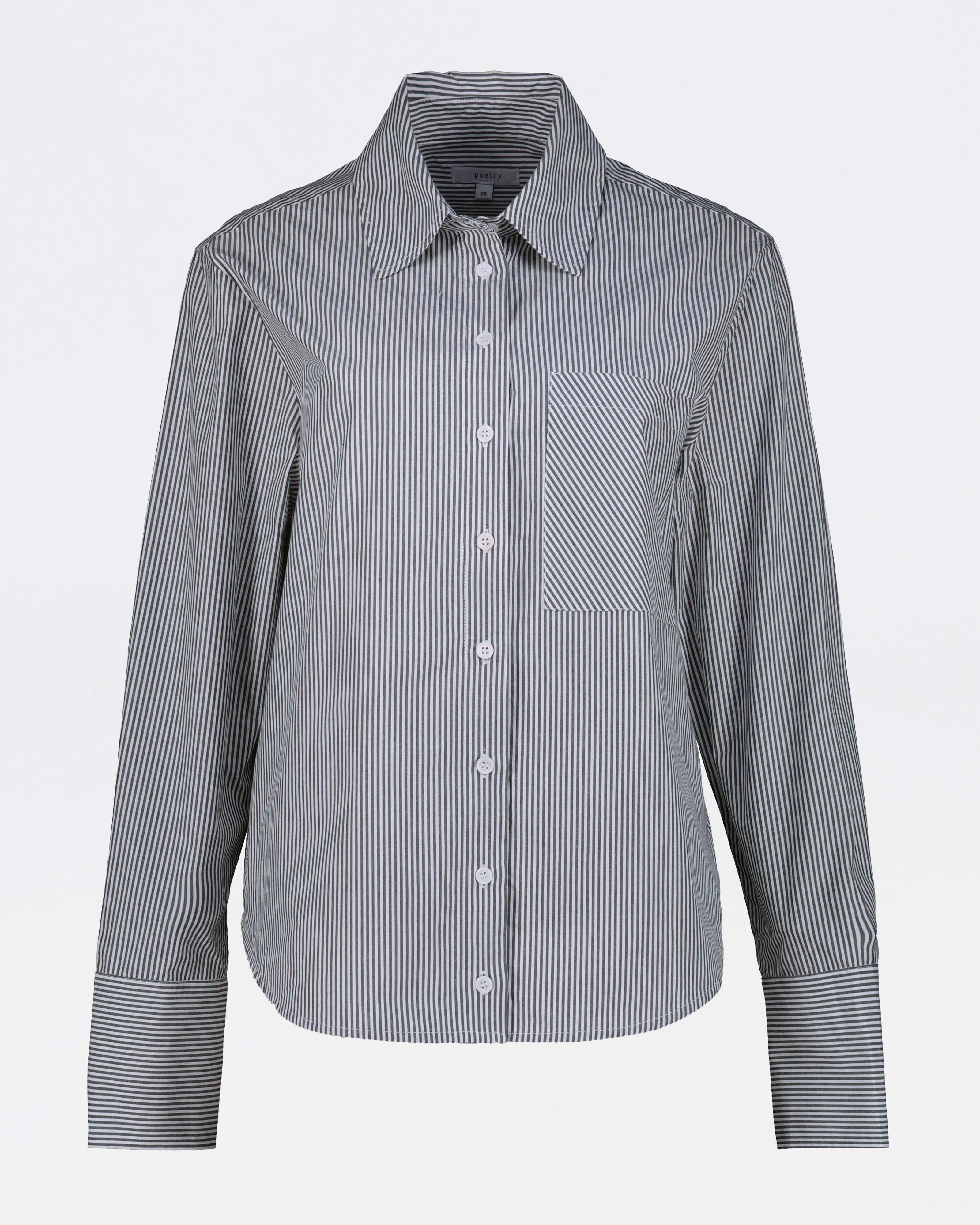 Lilah Stripe Shirt -  Grey