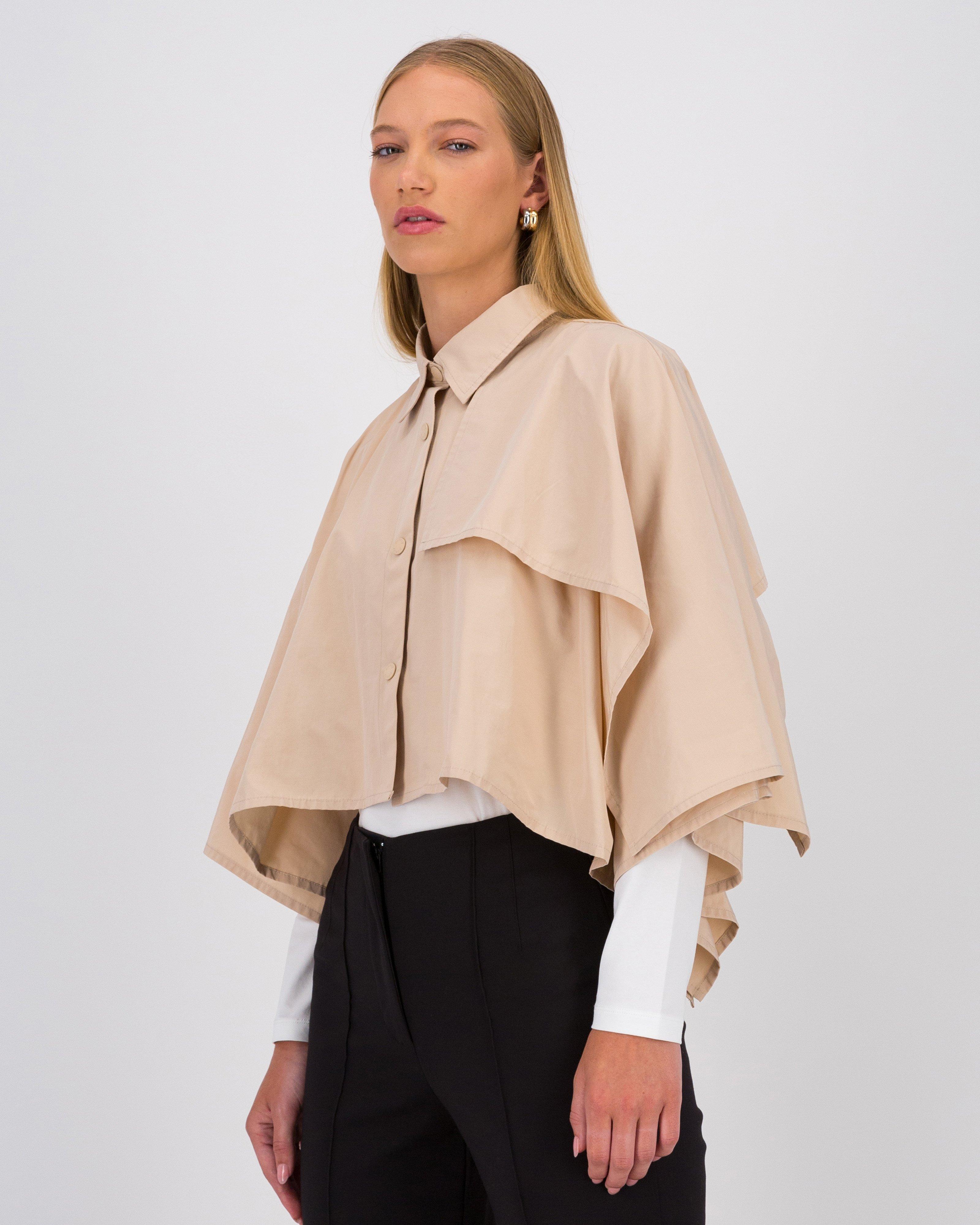 Chelsea Cropped Trench Cape -  Champagne