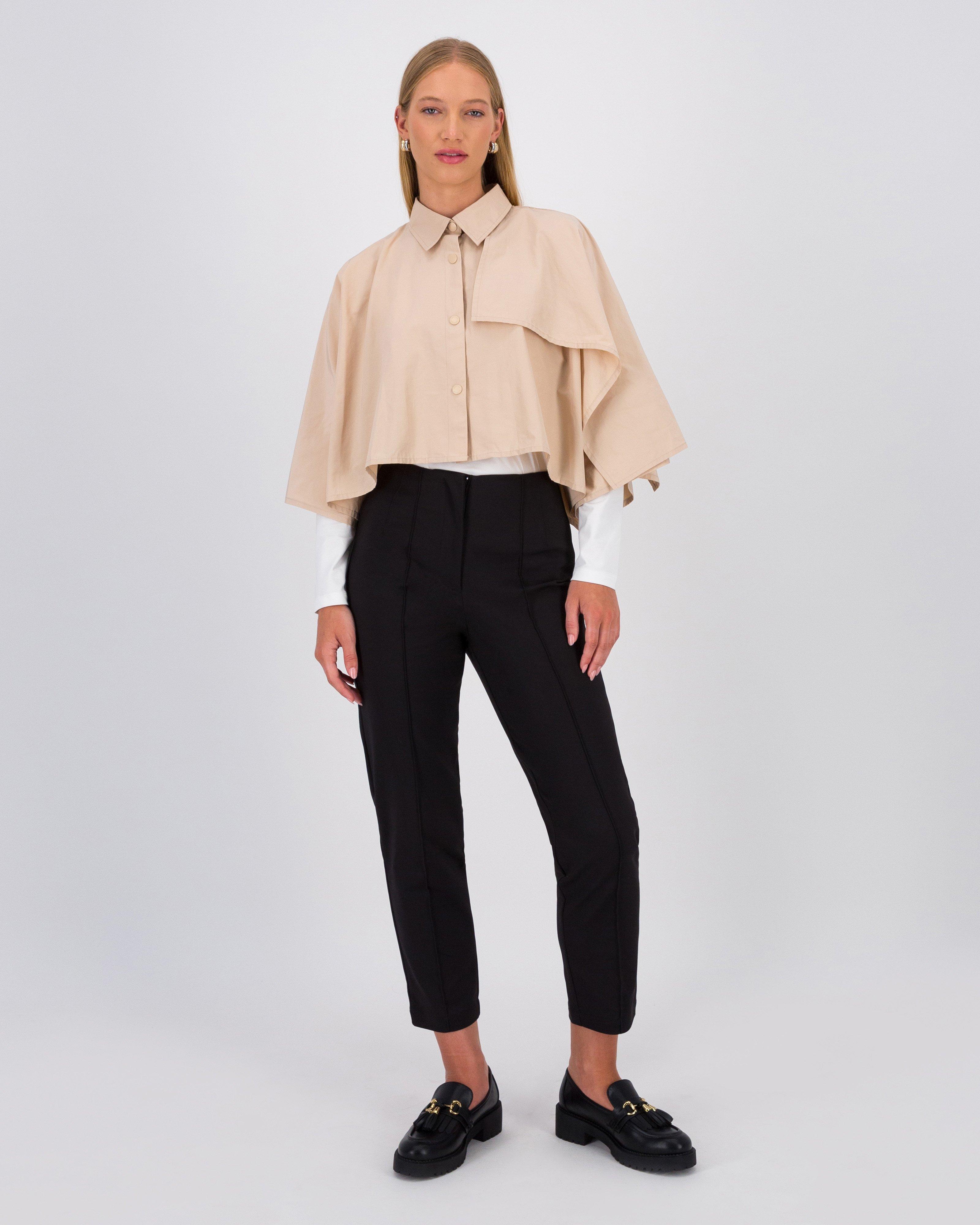 Chelsea Cropped Trench Cape -  Champagne