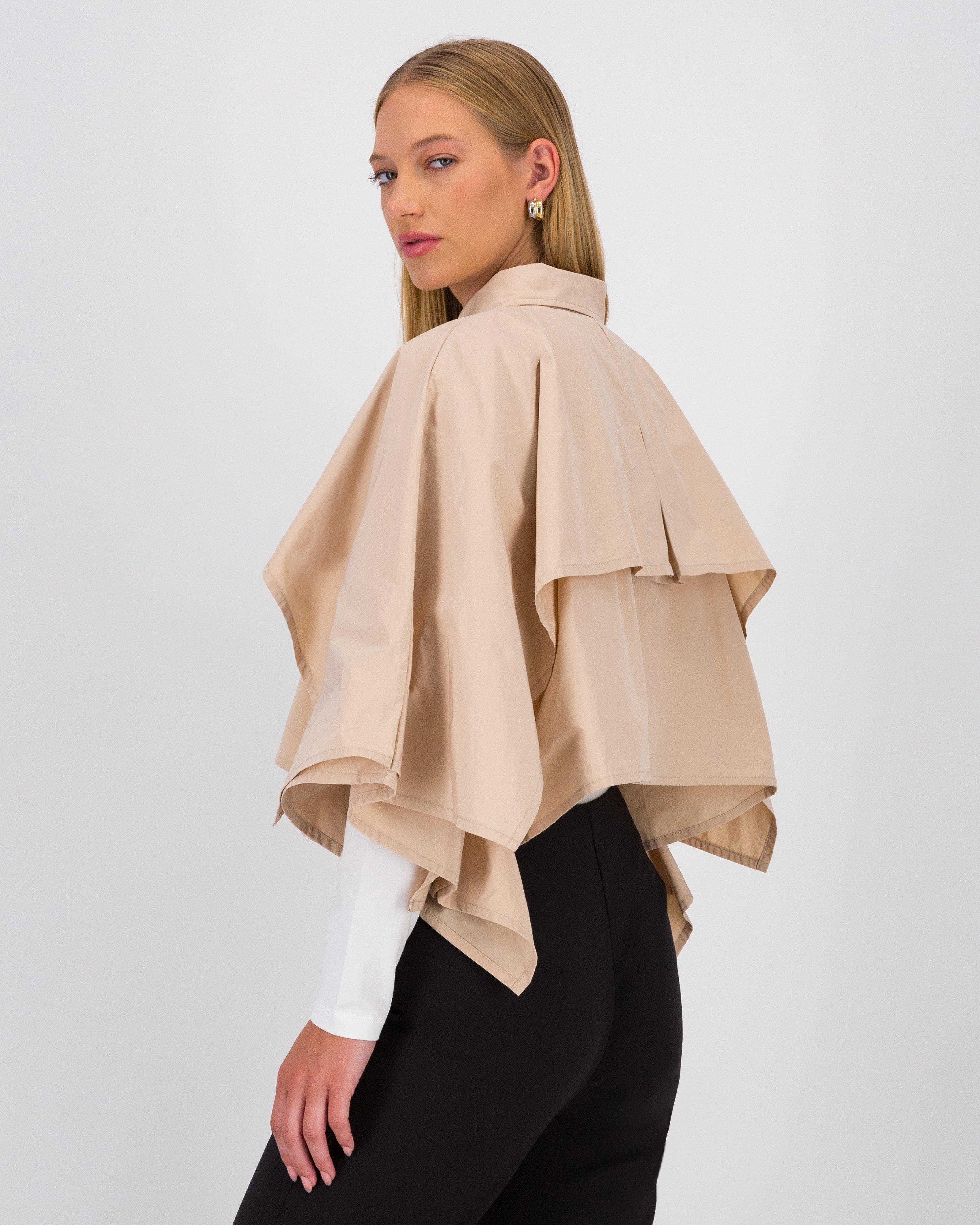 Chelsea Cropped Trench Cape -  Champagne