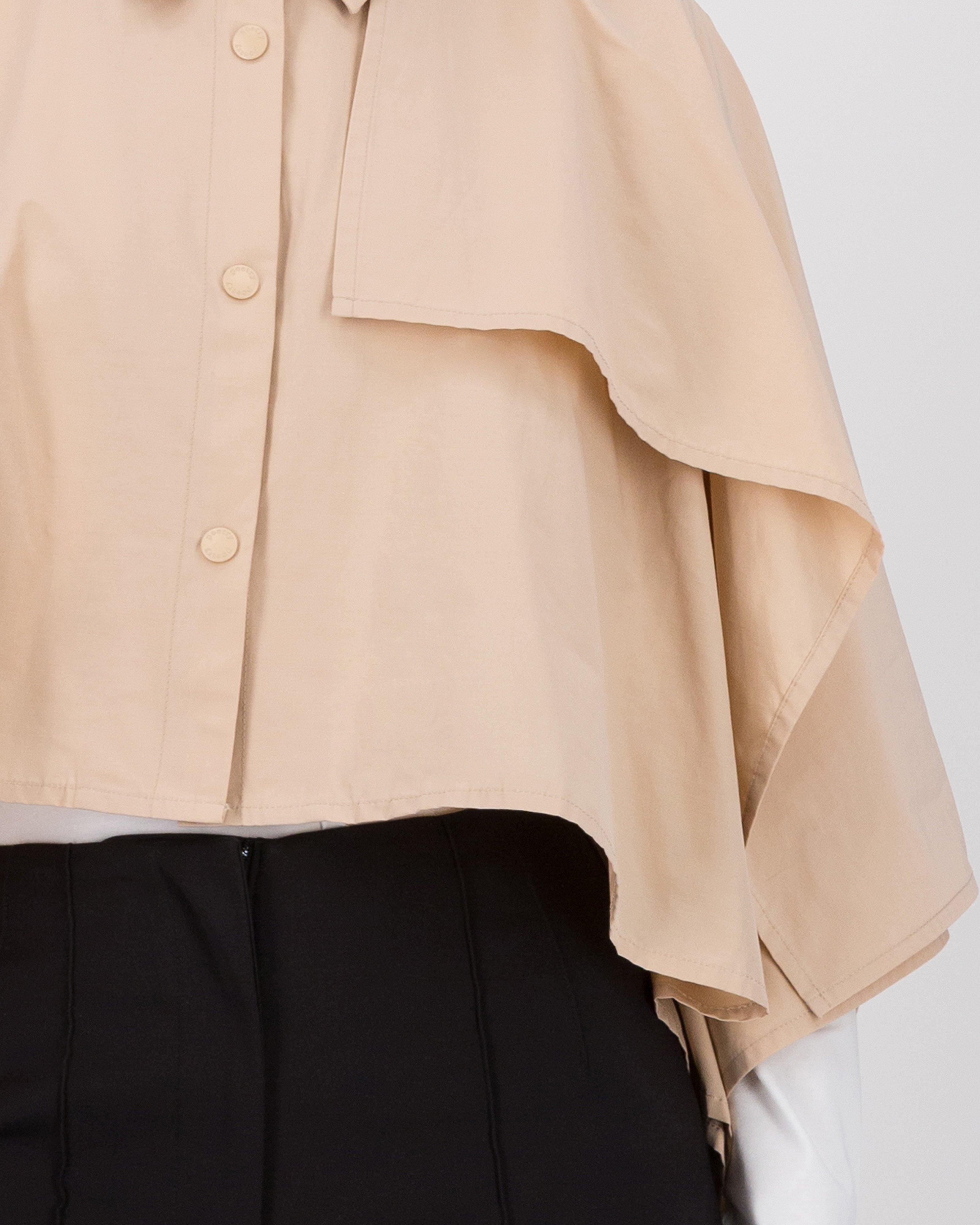 Chelsea Cropped Trench Cape -  Champagne
