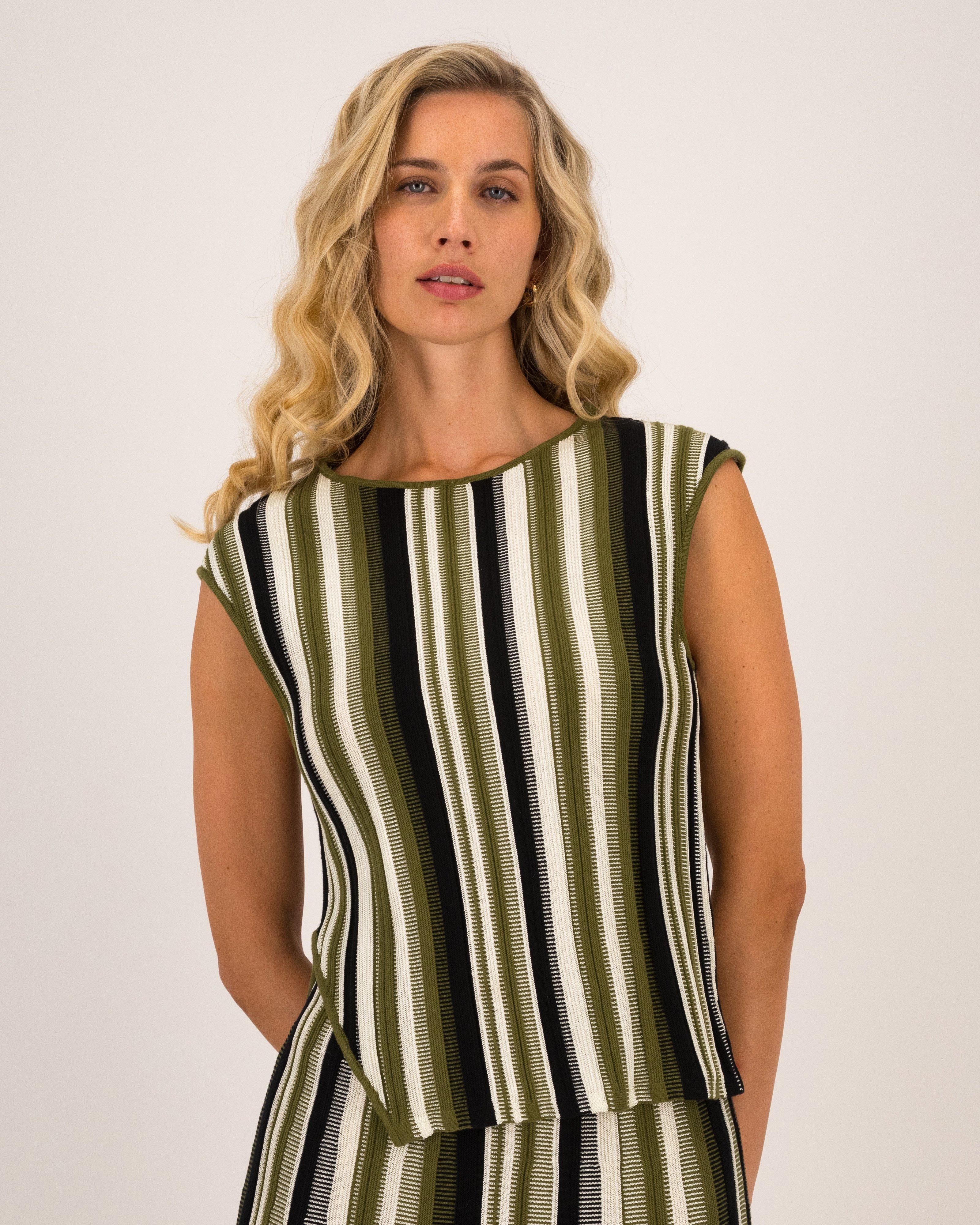 Maxine Sleeveless Knitwear Vest -  Black