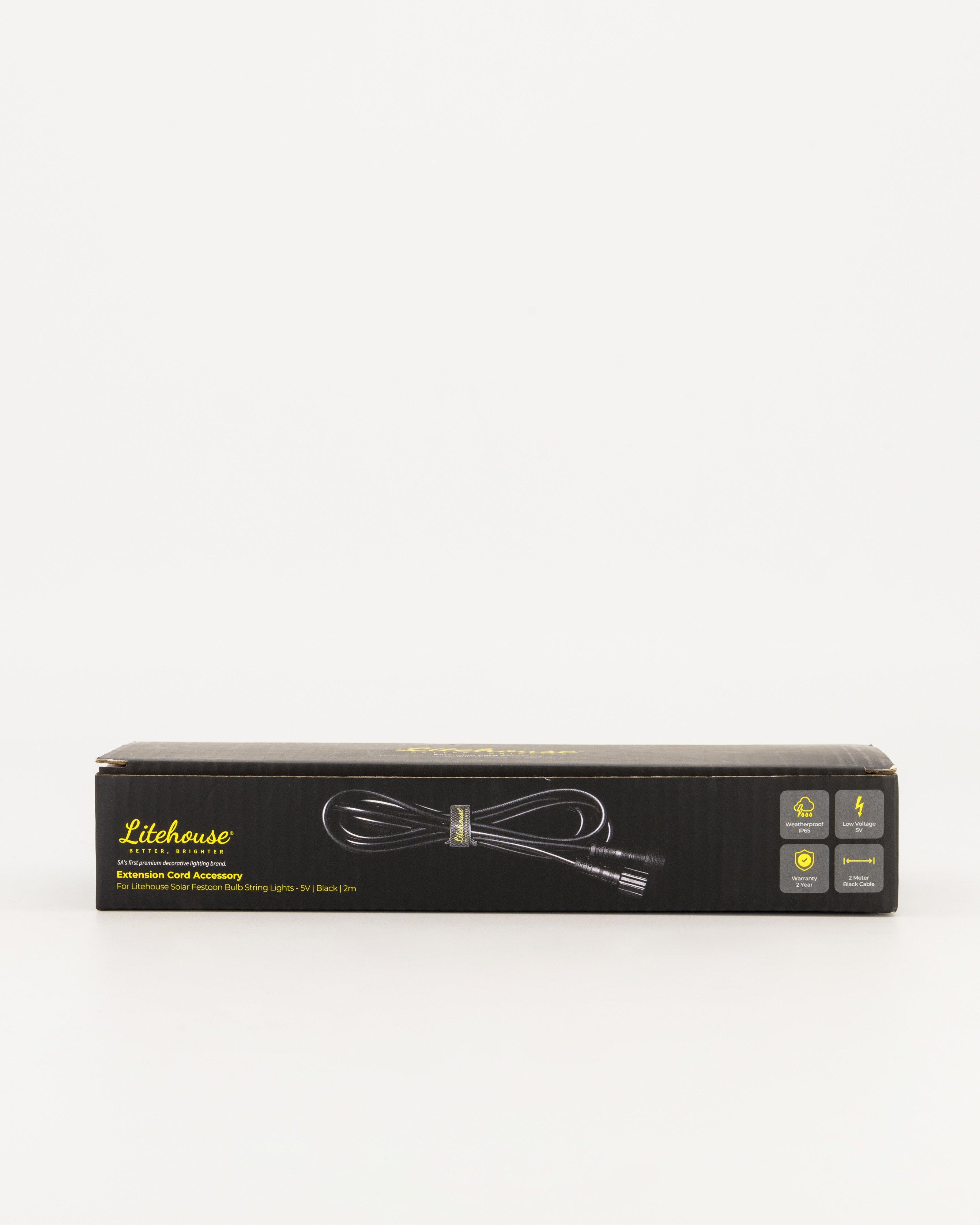 Litehouse Festoon Extension Cord - 2m  -  Black