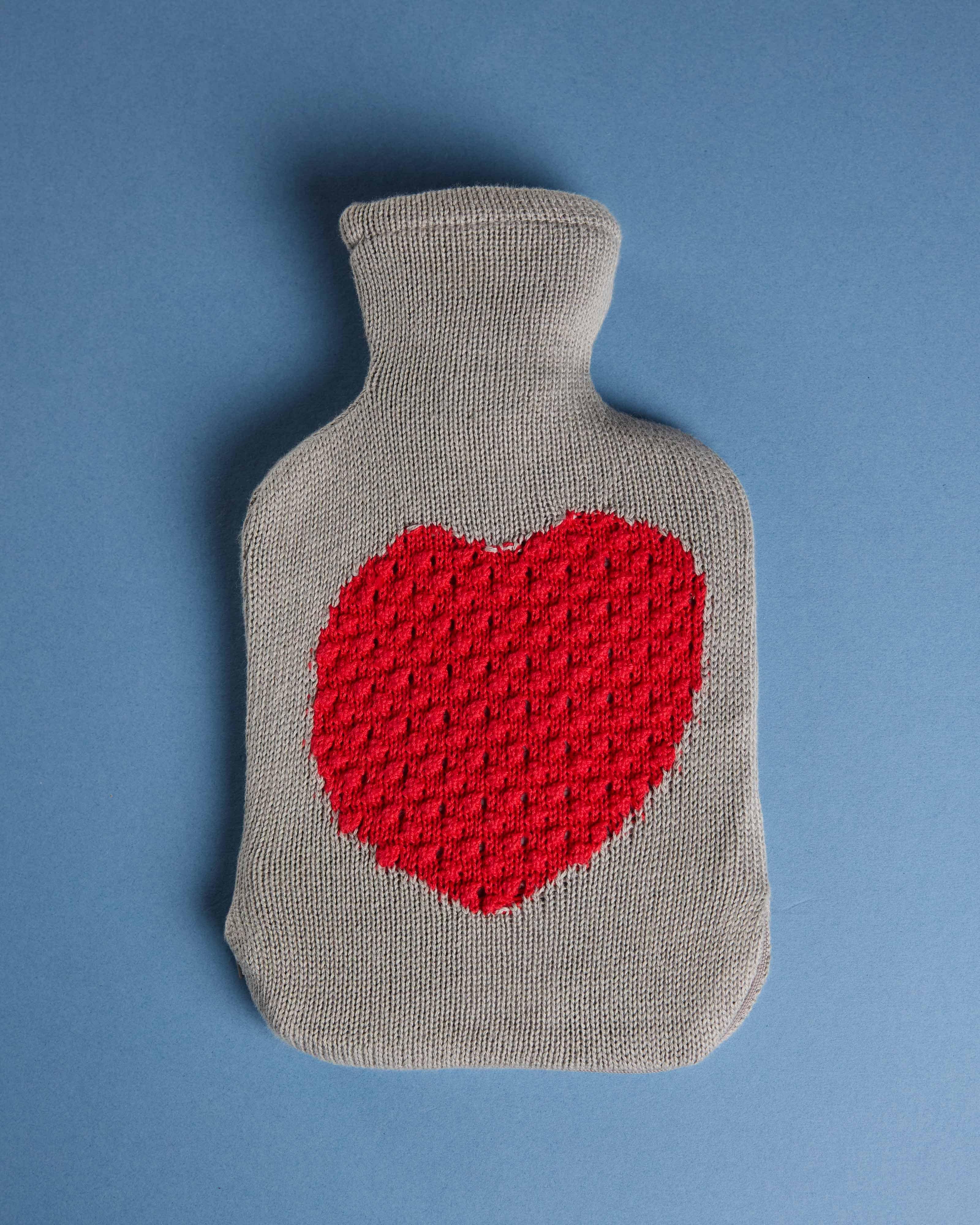 Heart Mini Hot Water Bottle -  Stone